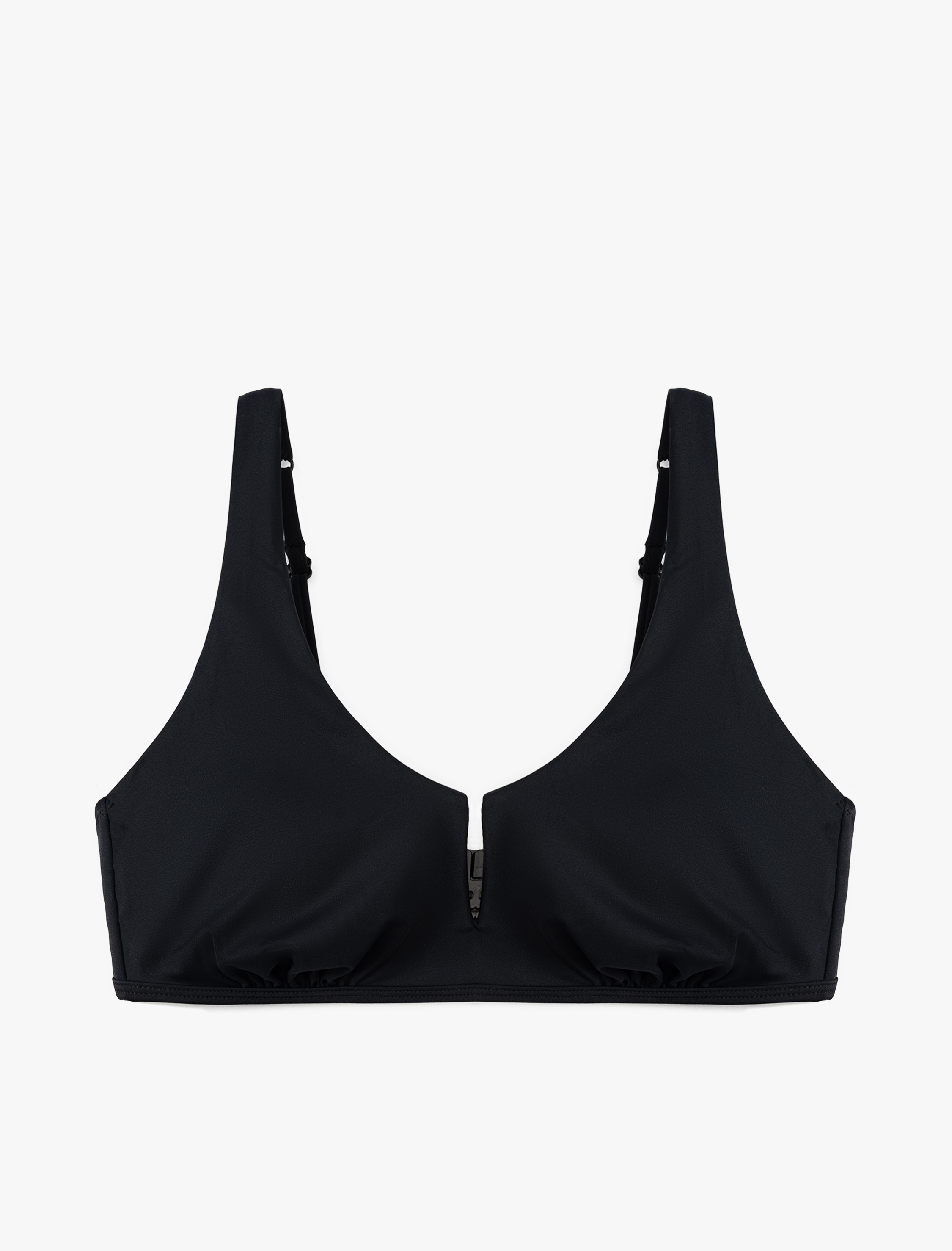   Mat Kumaş Hafif Destekli V Yaka Bralet Bikini Üstü