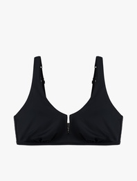 Mat Kumaş Hafif Destekli V Yaka Bralet Bikini Üstü