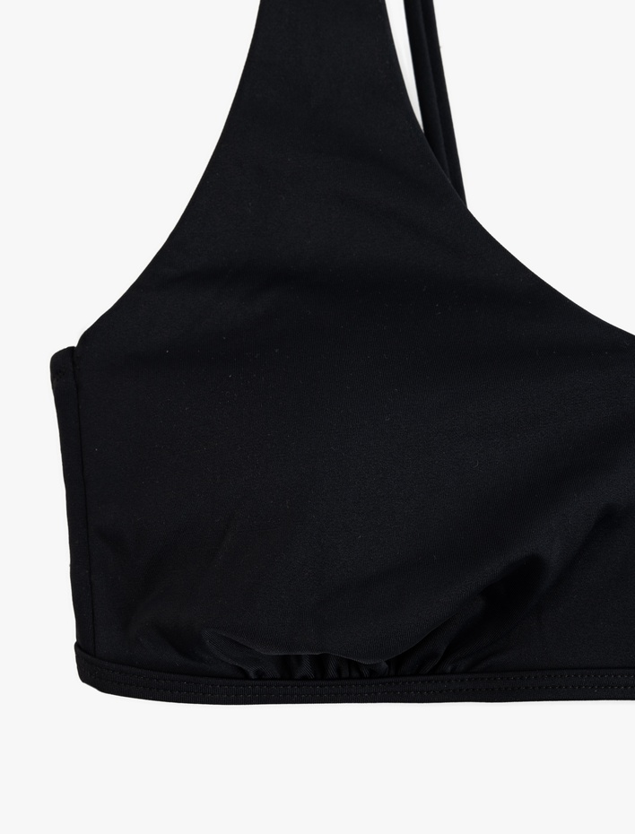  Mat Kumaş Hafif Destekli V Yaka Bralet Bikini Üstü