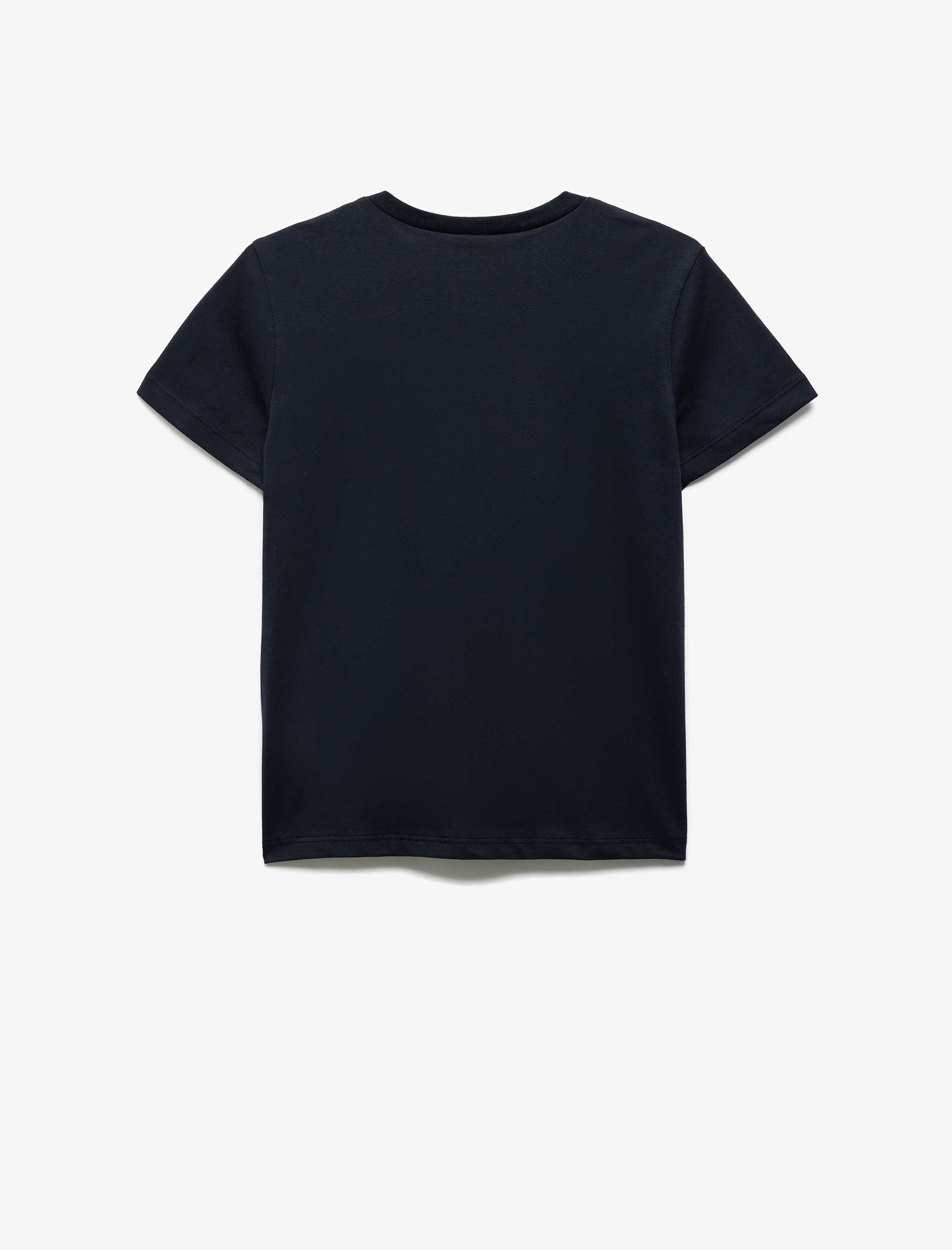  Erkek Çocuk Pamuklu Kısa Kollu Bisiklet Yaka Baskı Detaylı Tişört