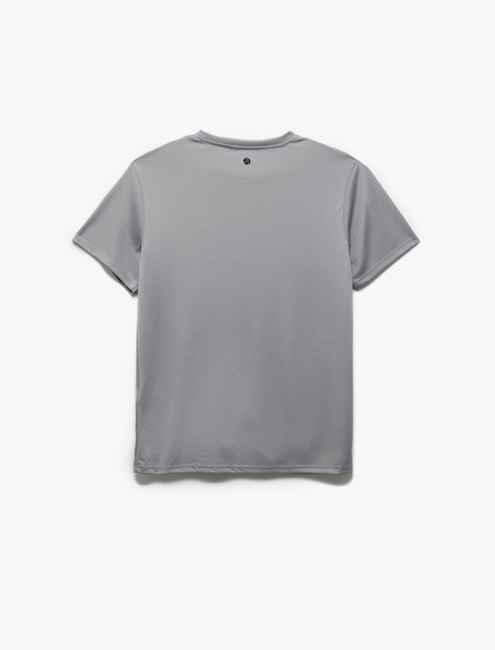  Bisiklet Yaka Baskılı Kısa Kollu Spor Tişört