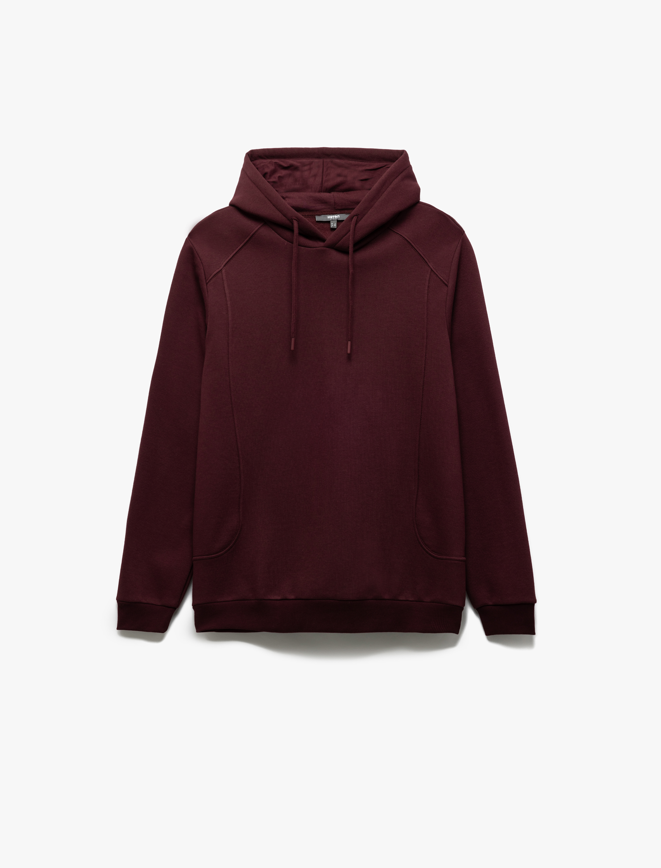   Reglan Kollu Pamuk Karışımlı Kapşonlu Şardonlu Dikiş Detaylı Basic Hoodie