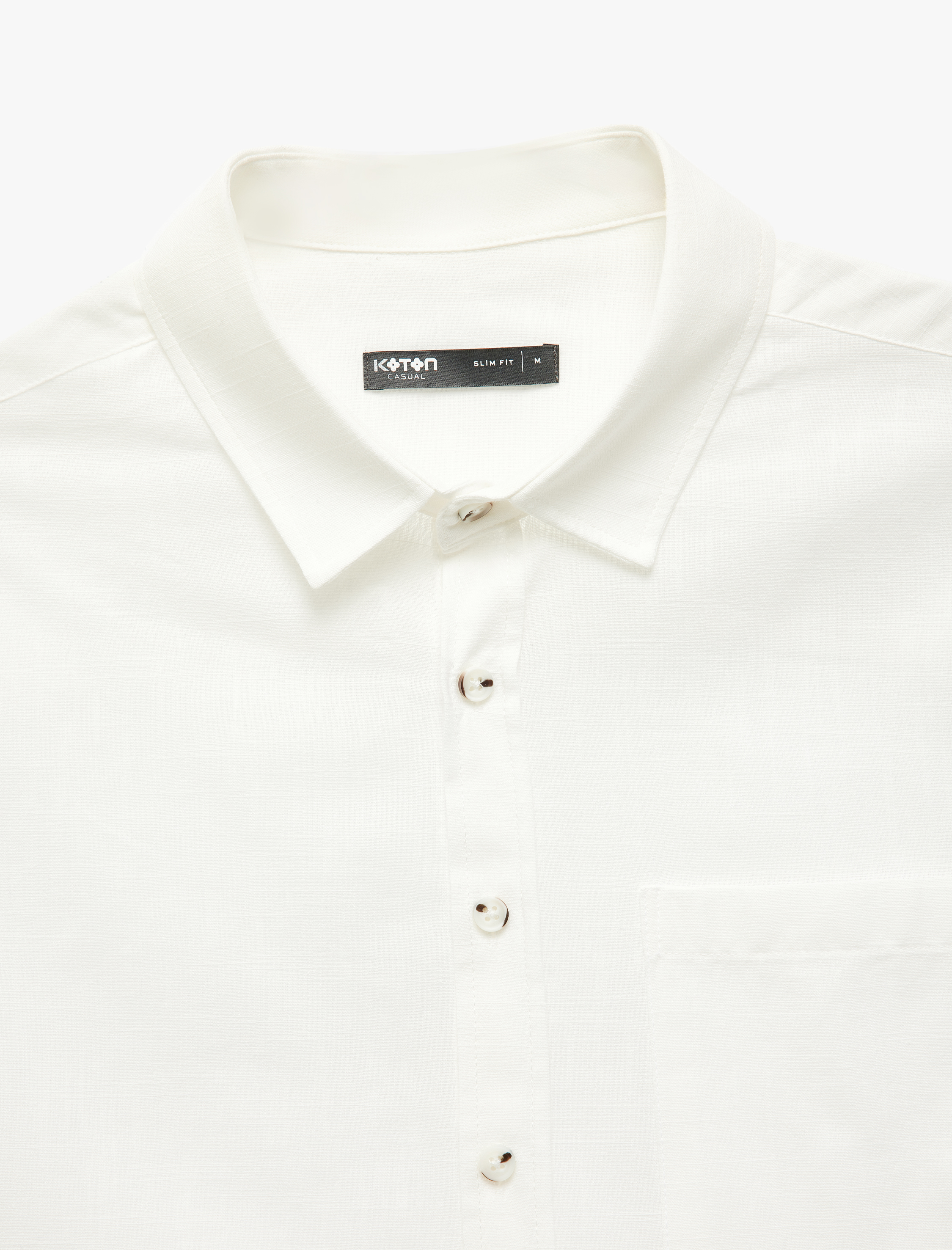   Kısa Kollu Pamuklu Cep Detaylı Slim Fit Gömlek