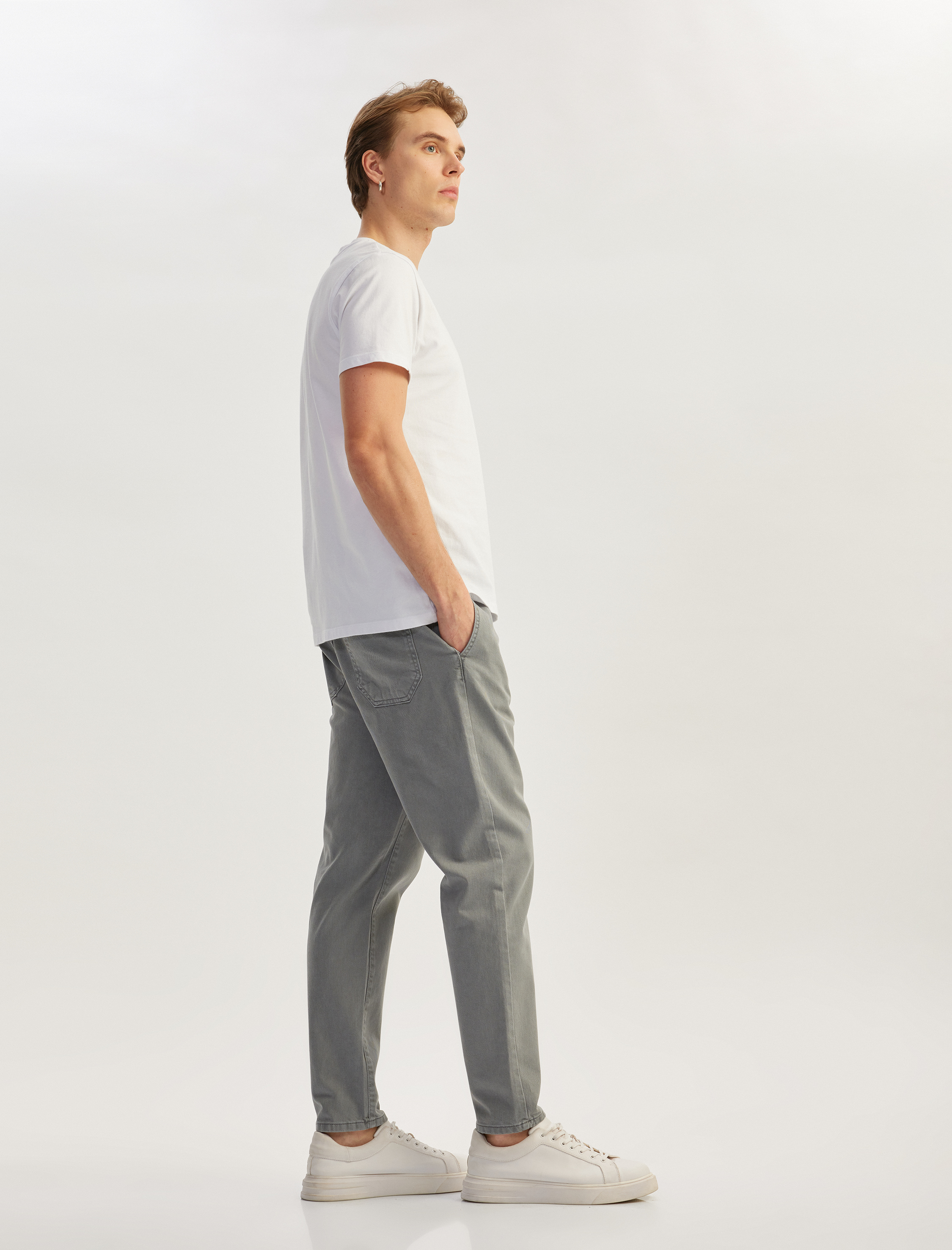 Straight Fit Cep Detaylı Pamuklu Beli Bağcıklı Pantolon