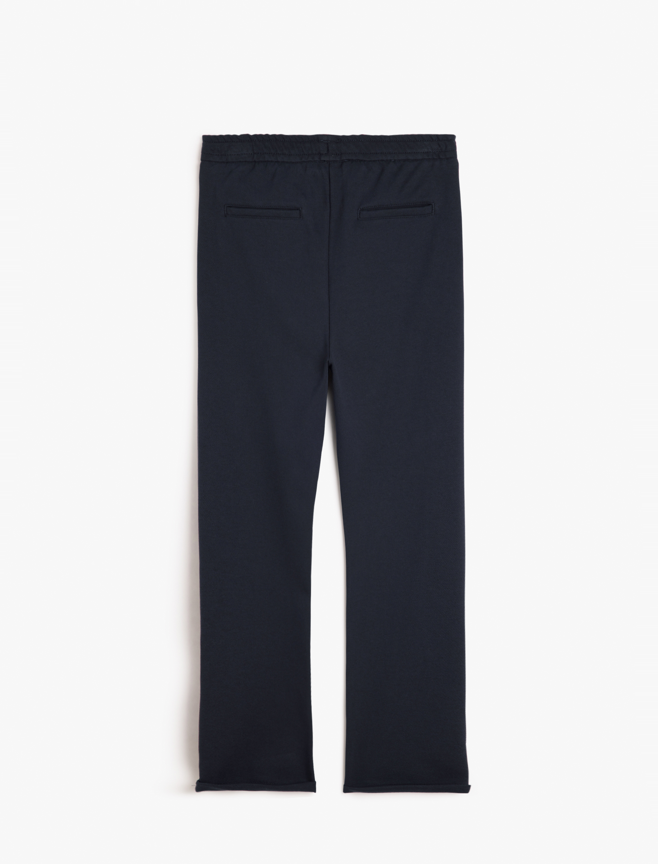   Beli Bağcıklı Cep Detaylı Pamuk Karışımlı Pantolon