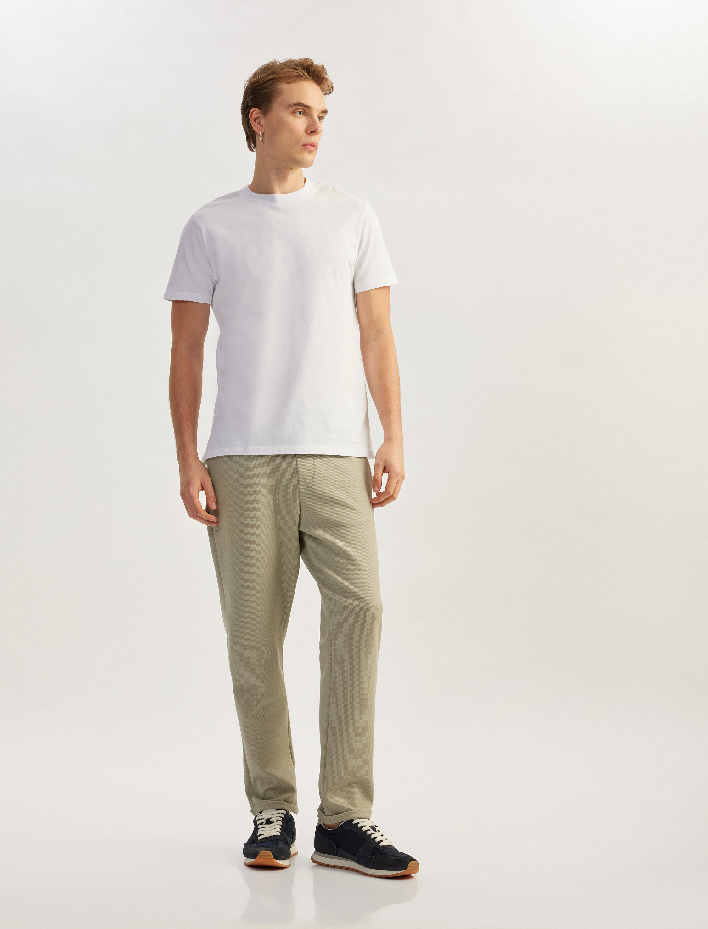   Beli Bağcıklı Cep Detaylı Pamuk Karışımlı Pantolon