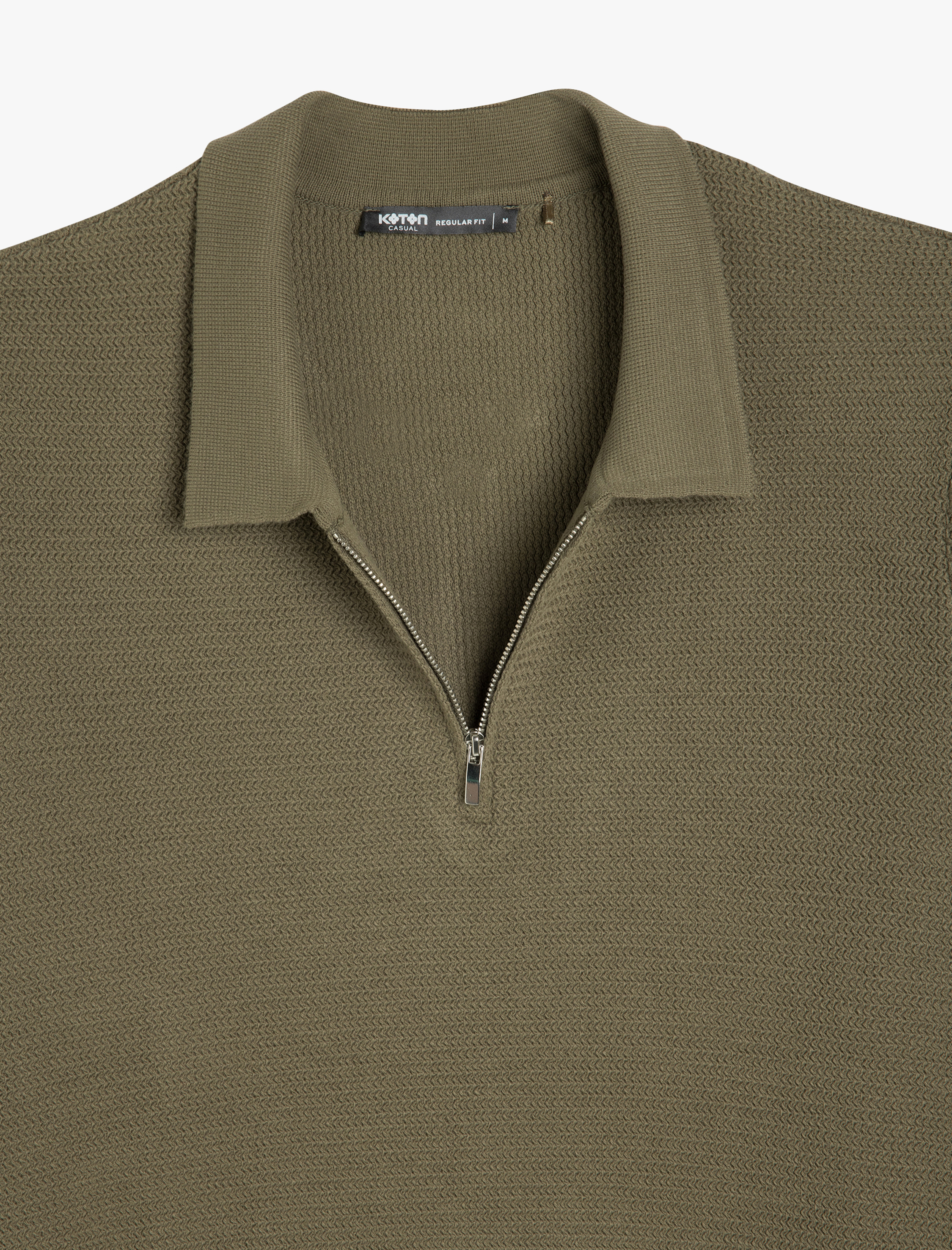   Uzun Kollu Polo Yaka Yarım Fermuarlı Kışlık Triko Kazak