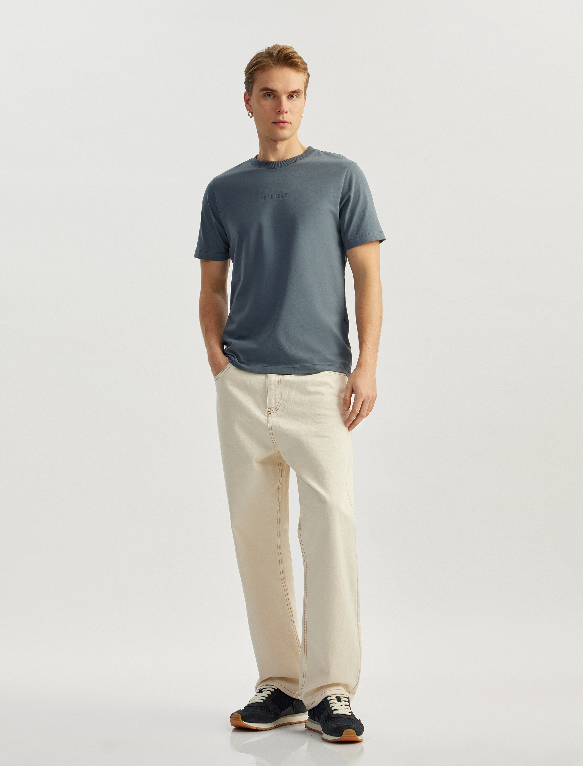   Slogan Baskılı Pamuklu Regular Fit Bisiklet Yaka Kısa Kollu Tişört