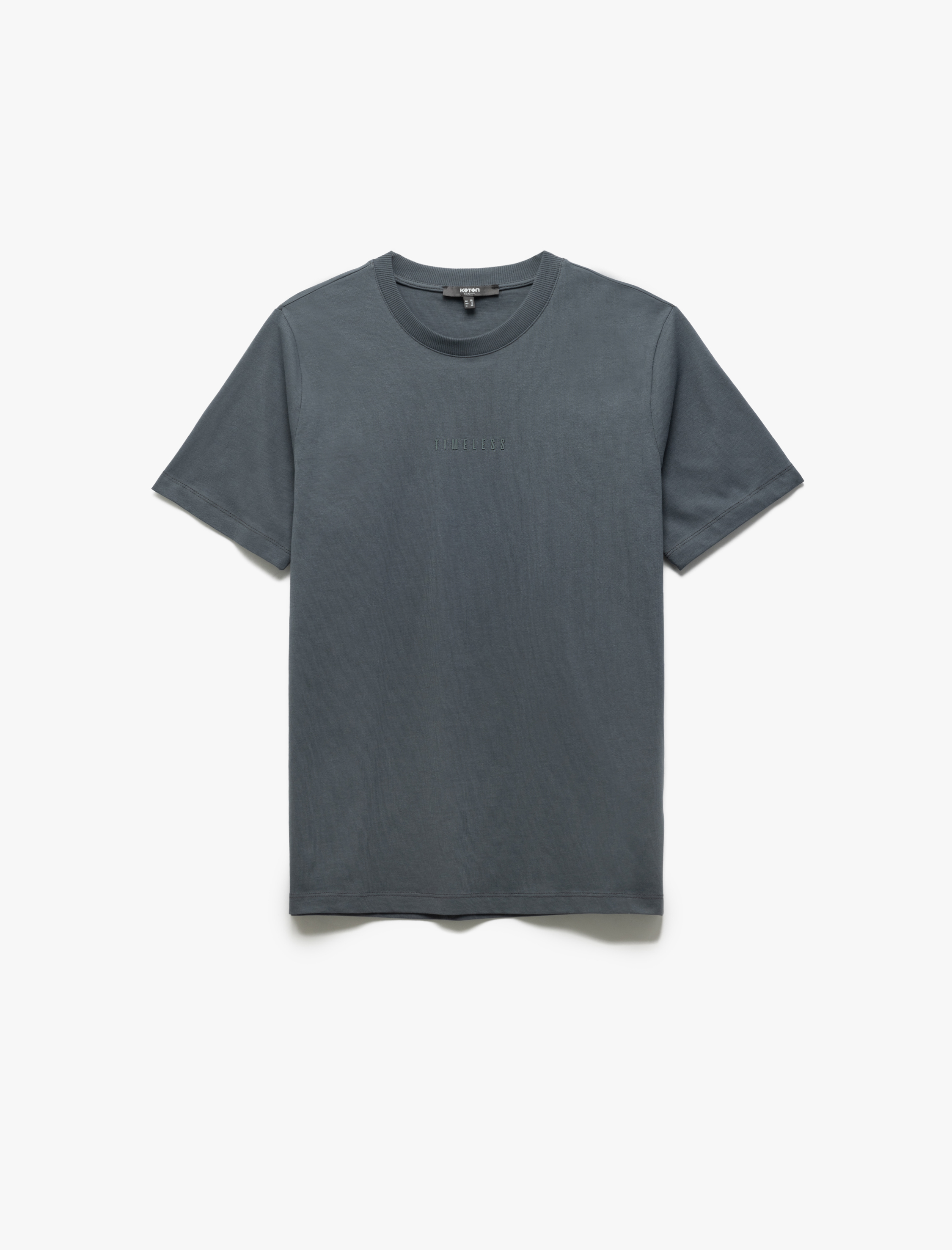   Slogan Baskılı Pamuklu Regular Fit Bisiklet Yaka Kısa Kollu Tişört