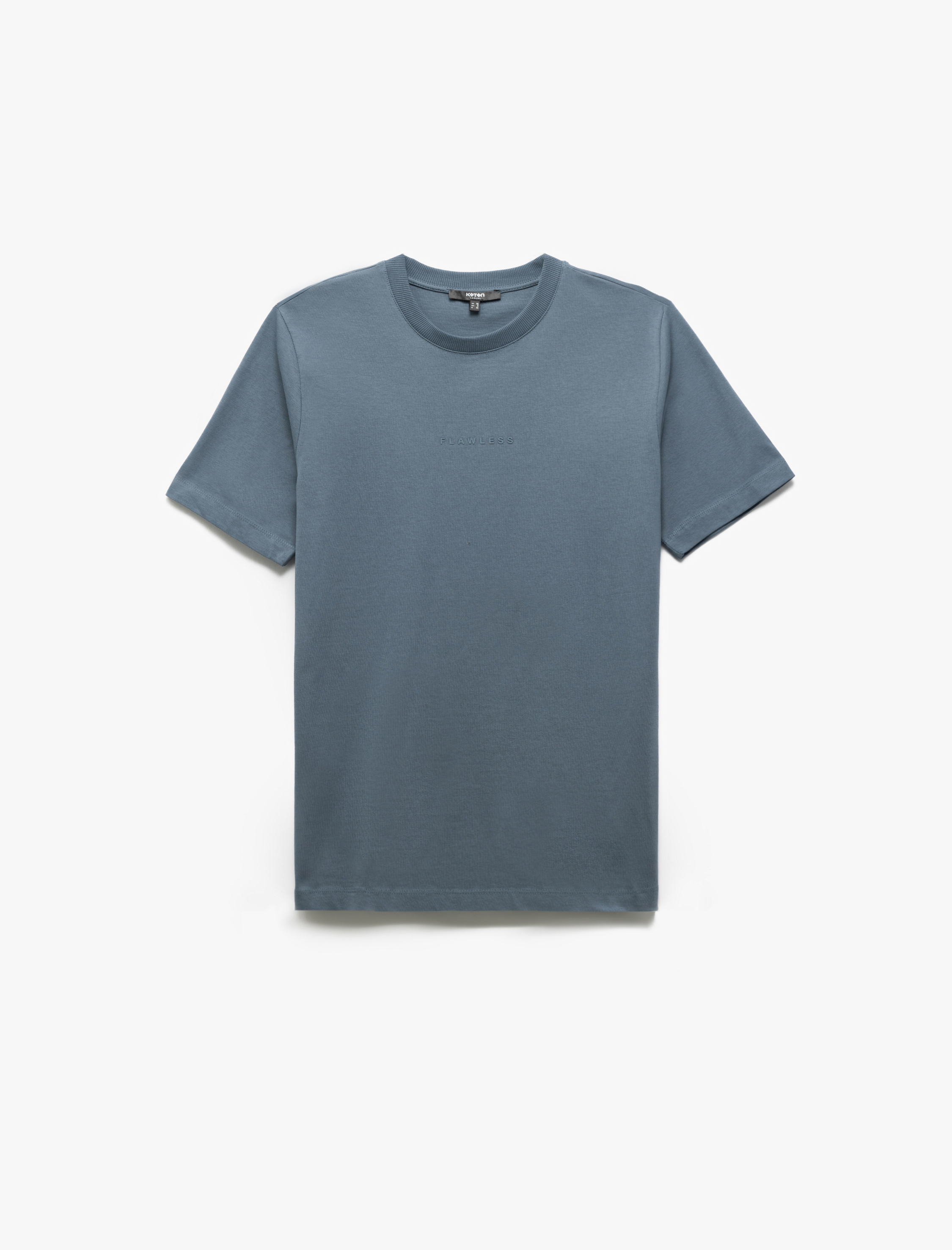   Slogan Baskılı Kısa Kollu Regular Fit Pamuklu Bisiklet Yaka Tişört