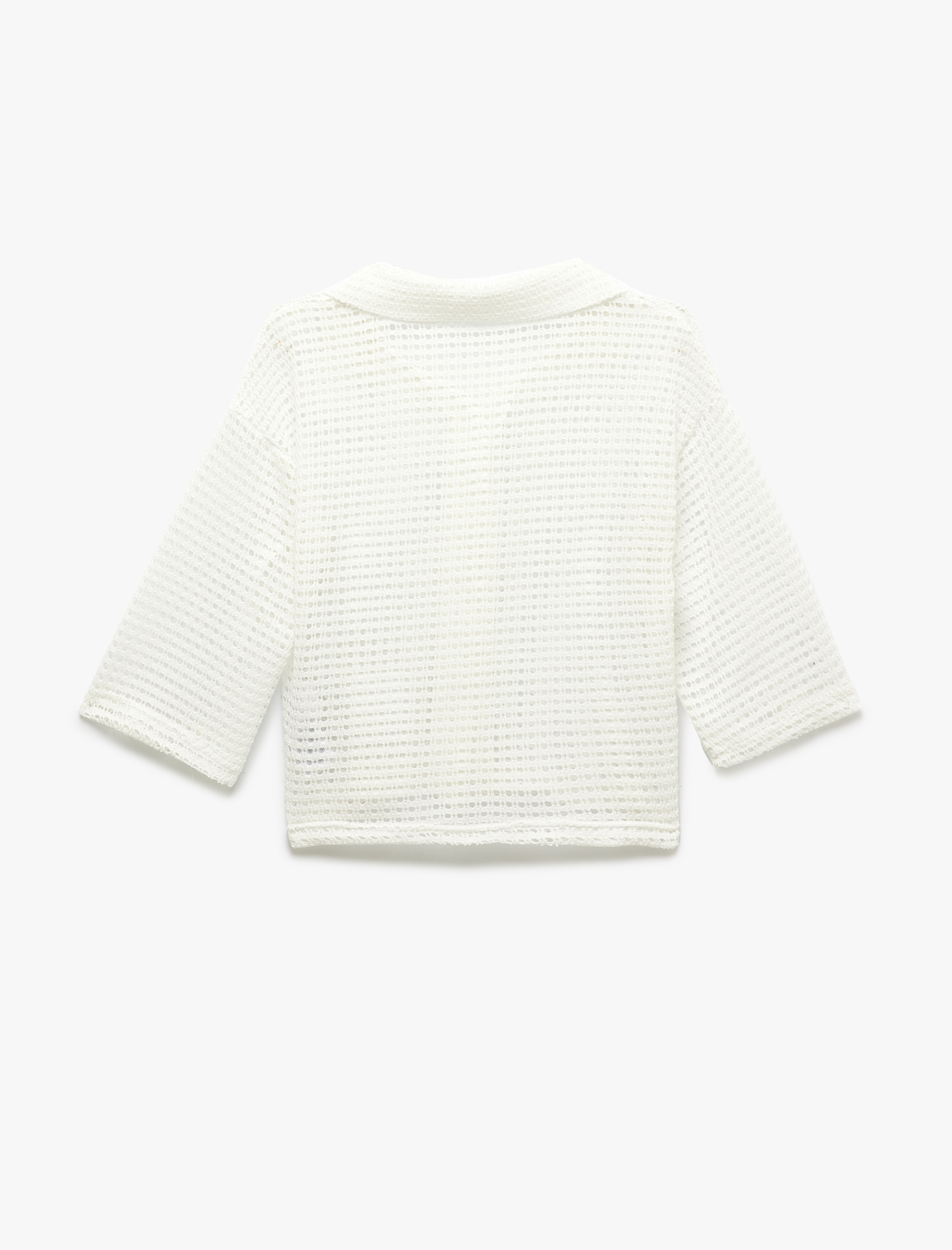 Rahat Kalıp Düğmeli Kısa Kollu Gömlek Yaka File Tişört