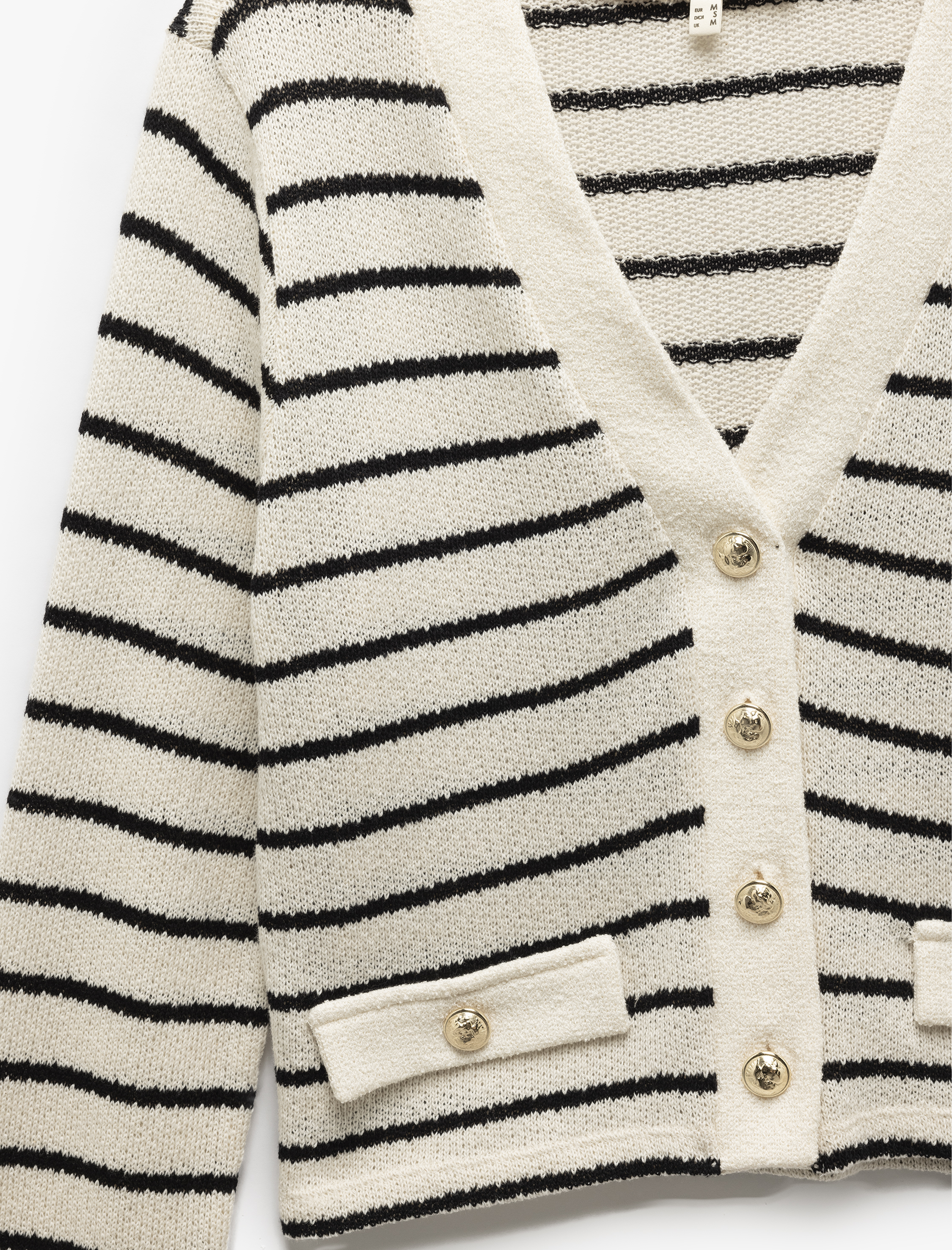 Aplike Detaylı Uzun Kollu V Yaka Triko Hırka