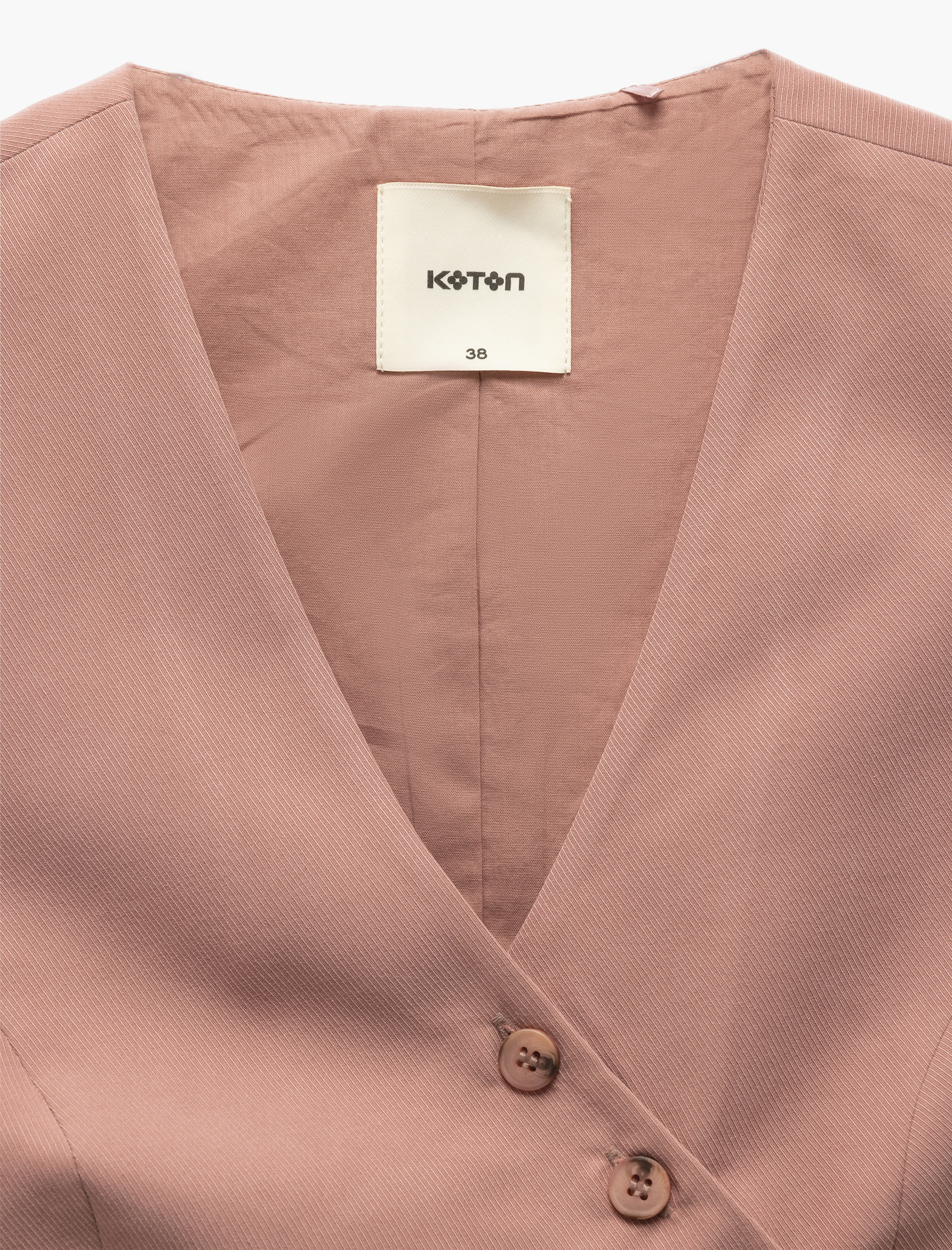   Kolsuz Düğmeli Asimetrik Kruvaze Modal Yelek