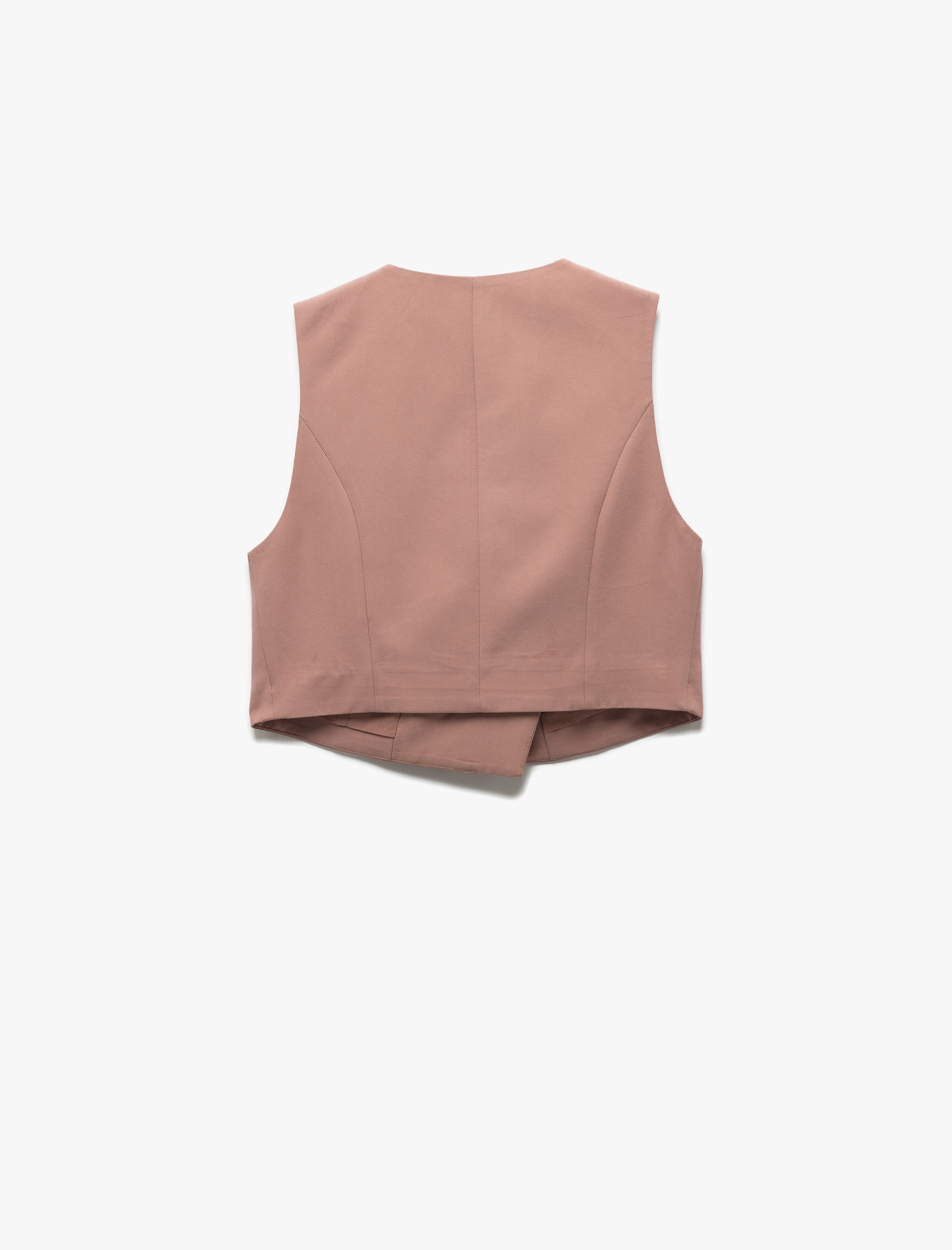   Kolsuz Düğmeli Asimetrik Kruvaze Modal Yelek