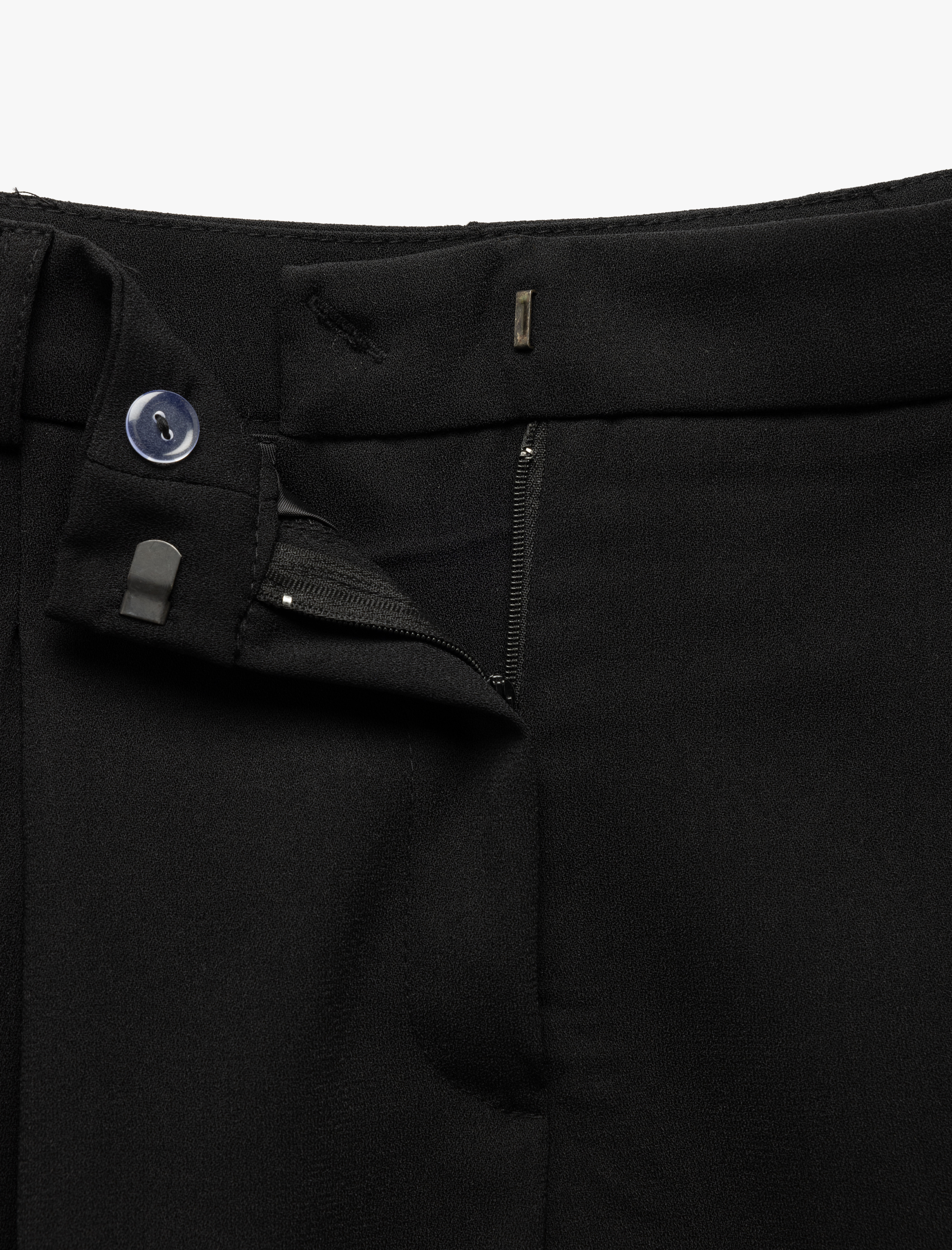   Yanları Şerit Detaylı Cepli Krep Kumaş Yüksek Bel Palazzo Pantolon