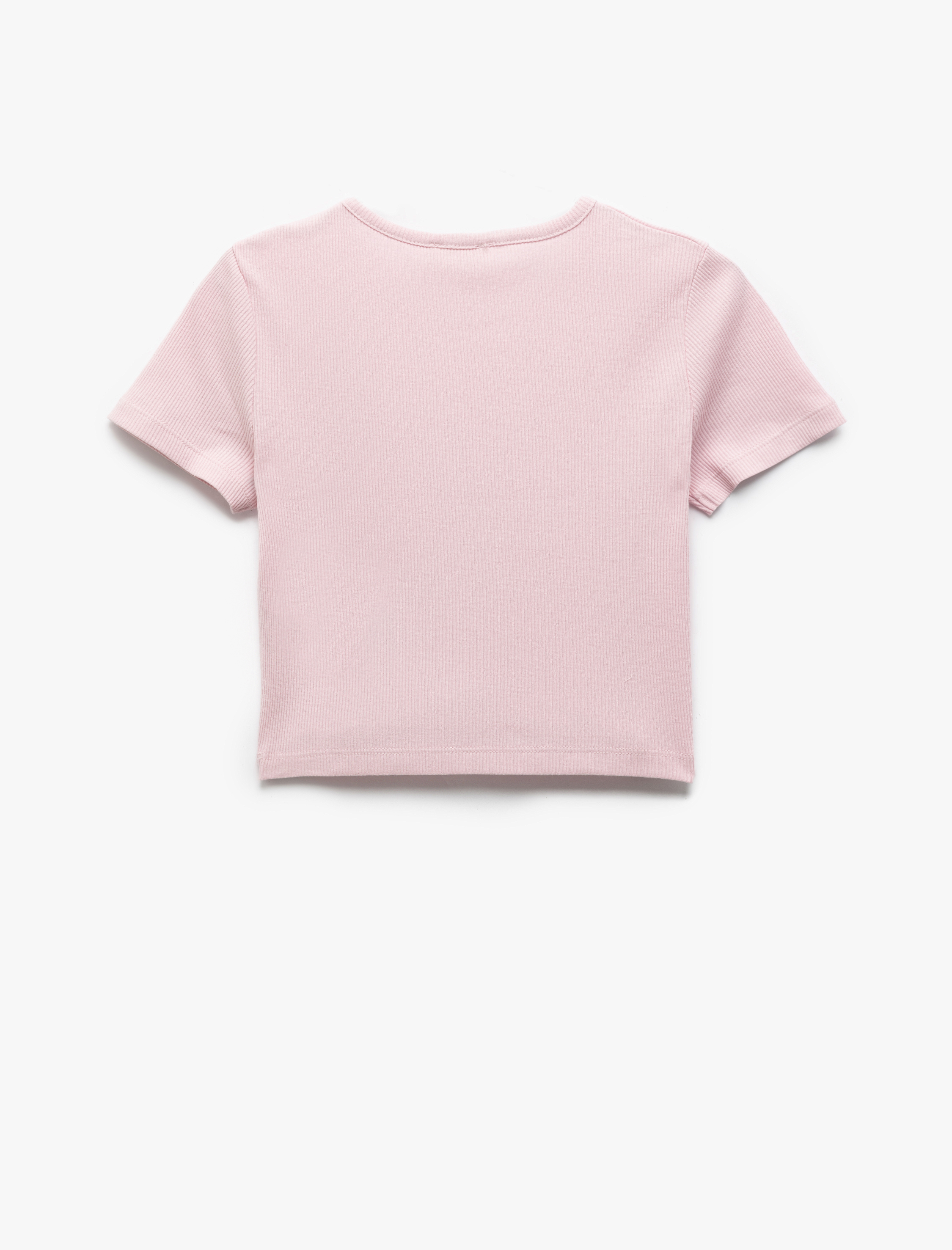  Kız Çocuk Köpek Baskılı Pamuklu Bisiklet Yaka Kısa Kollu Tişört