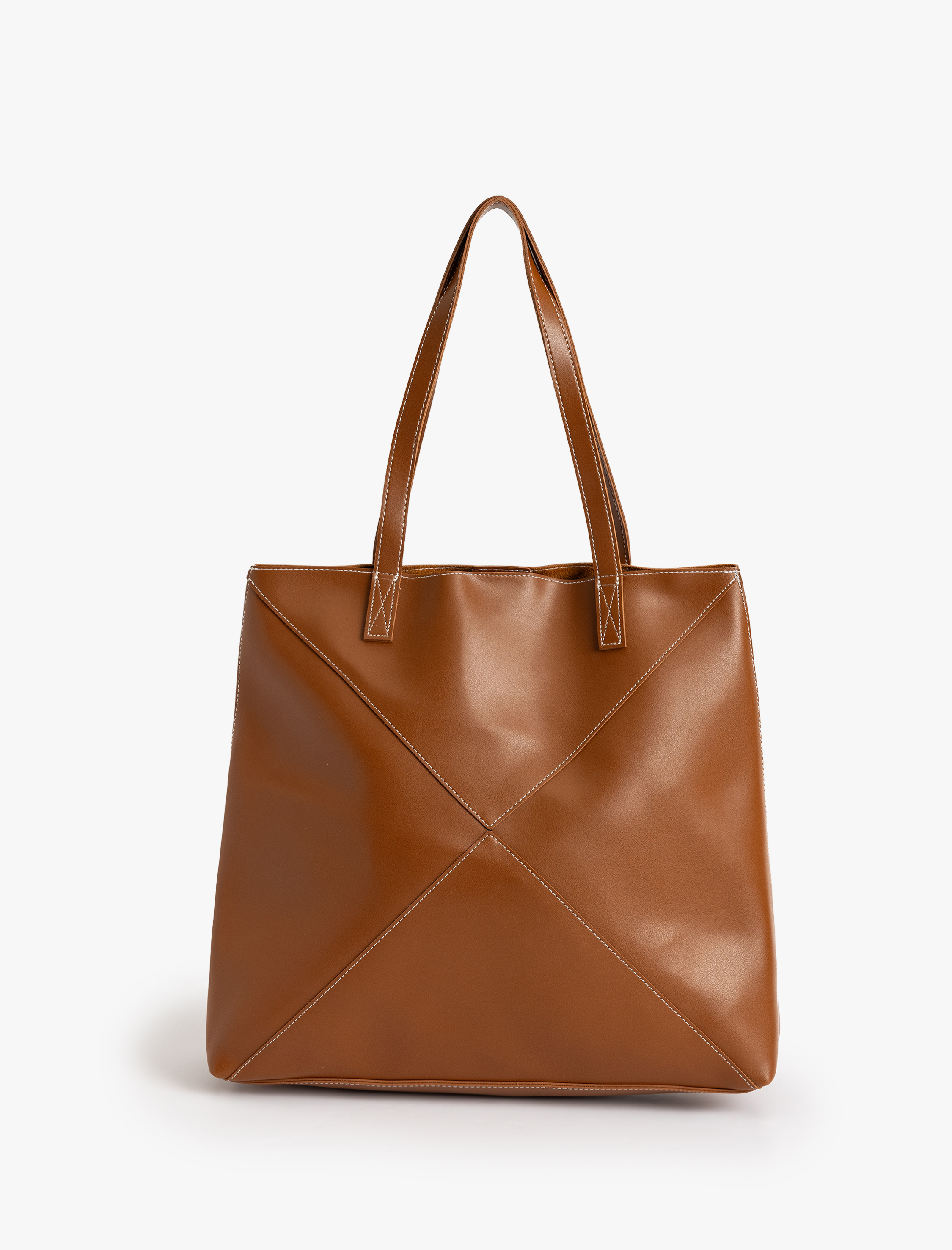  Kadın Tote Çanta Suni Deri Saplı Dikiş Detaylı