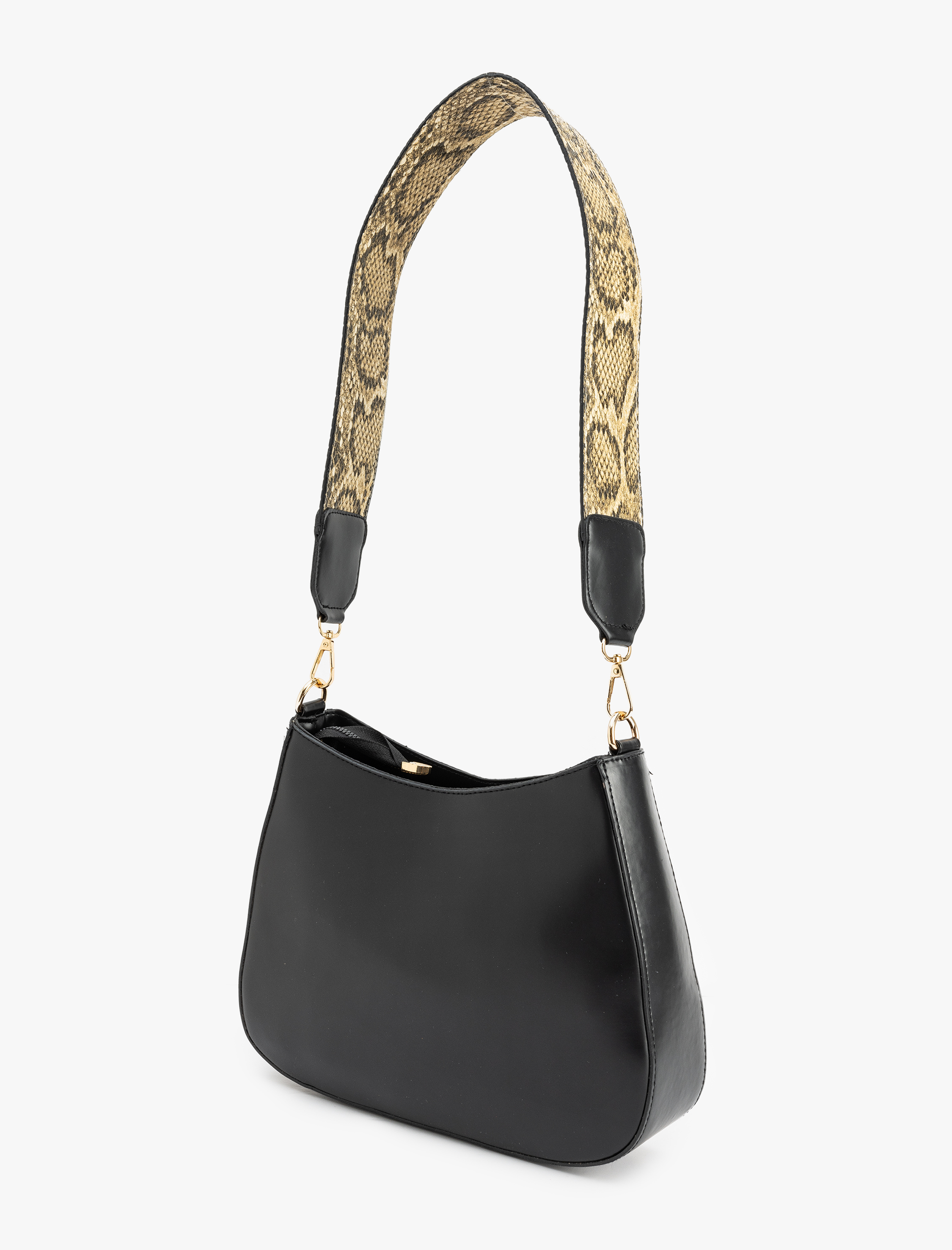  Kadın Yılan Derisi Detaylı Askılı Fermuarlı Suni Deri Omuz Çantası