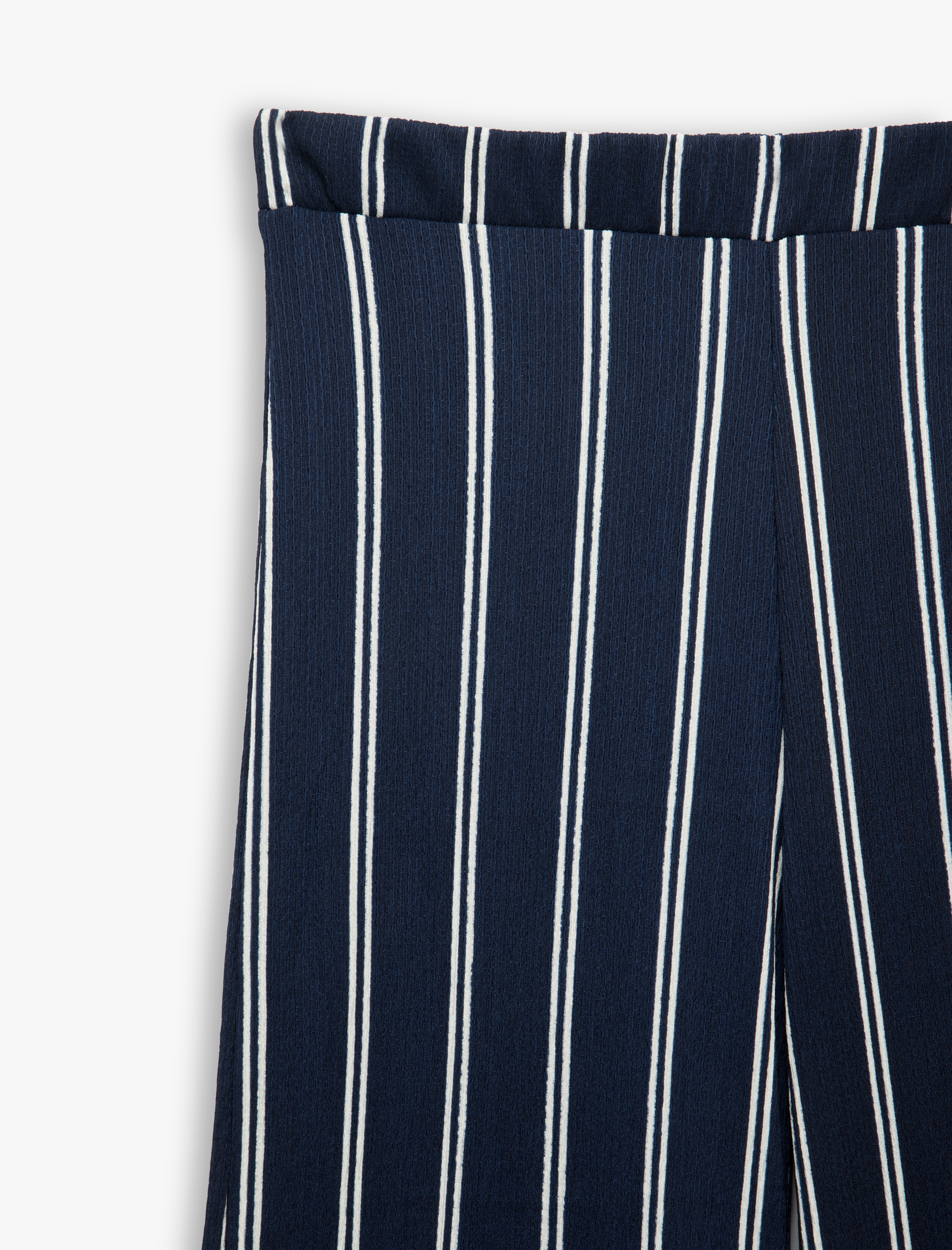   Çizgili Beli Lastikli Geniş Paça Pantolon Bürümcük