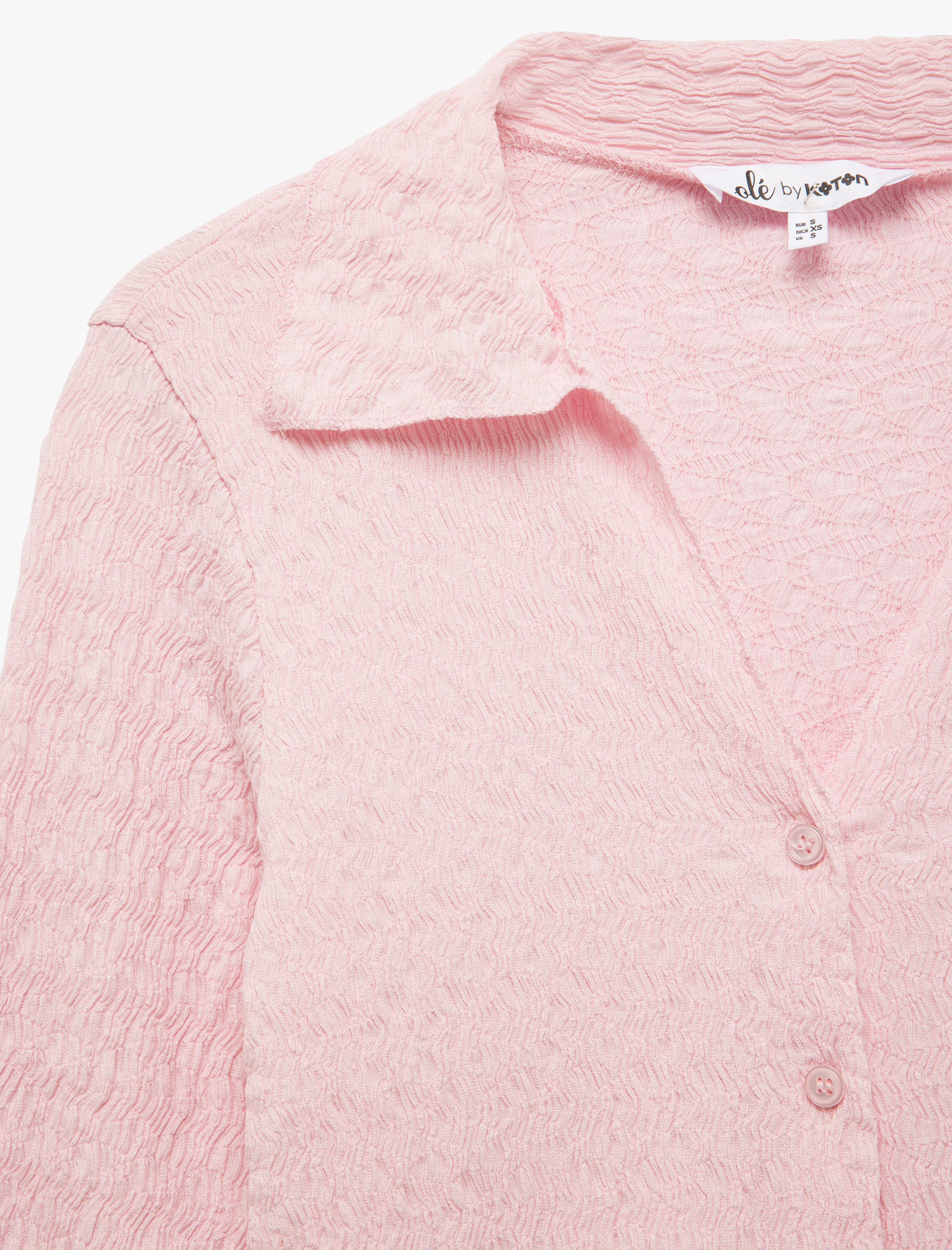   Slim Fit Uzun Kollu Dokulu Gömlek Yaka Düğmeli Tişört Bürümcük