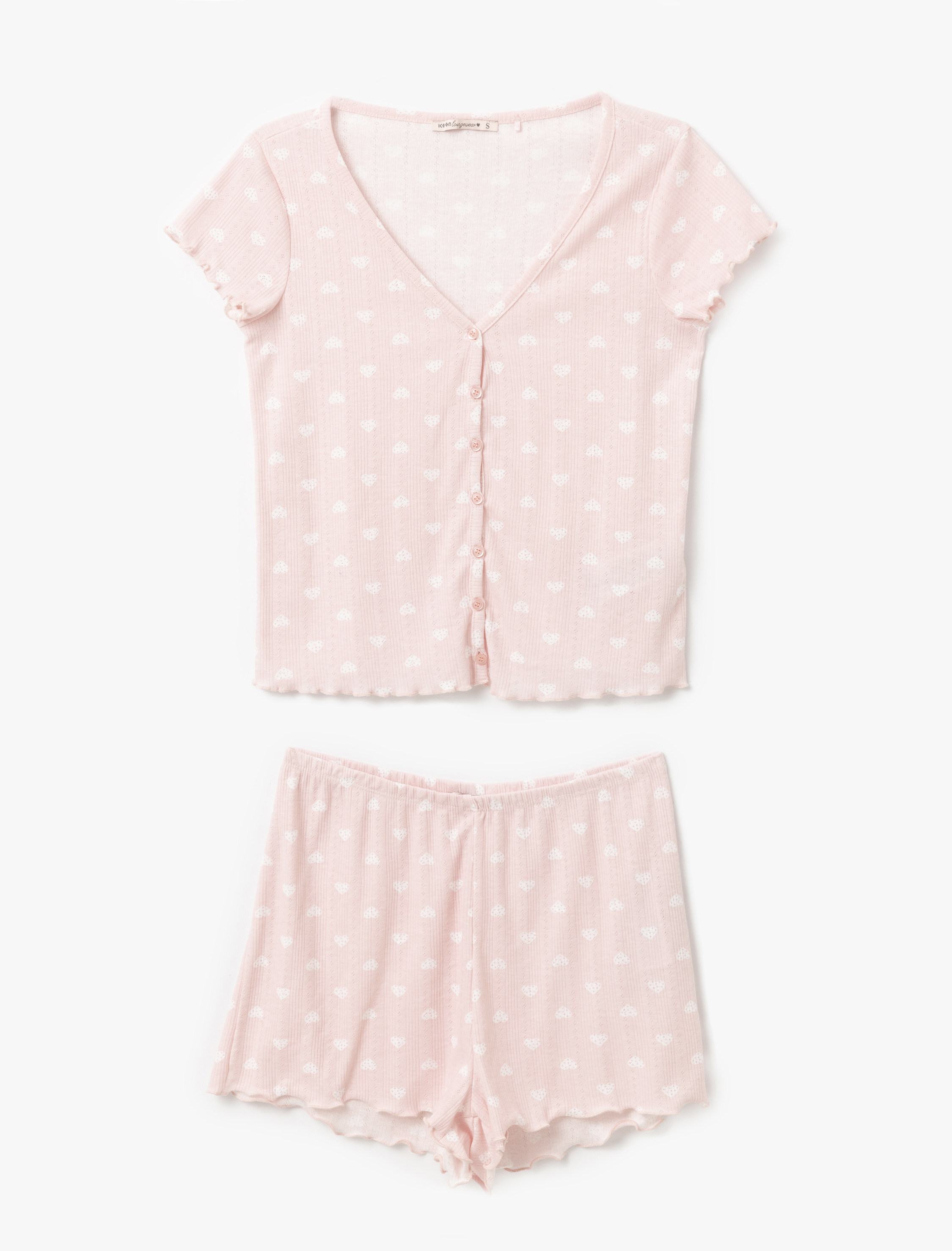   Kalpli Pamuklu Kadın Şortlu Pijama Takımı