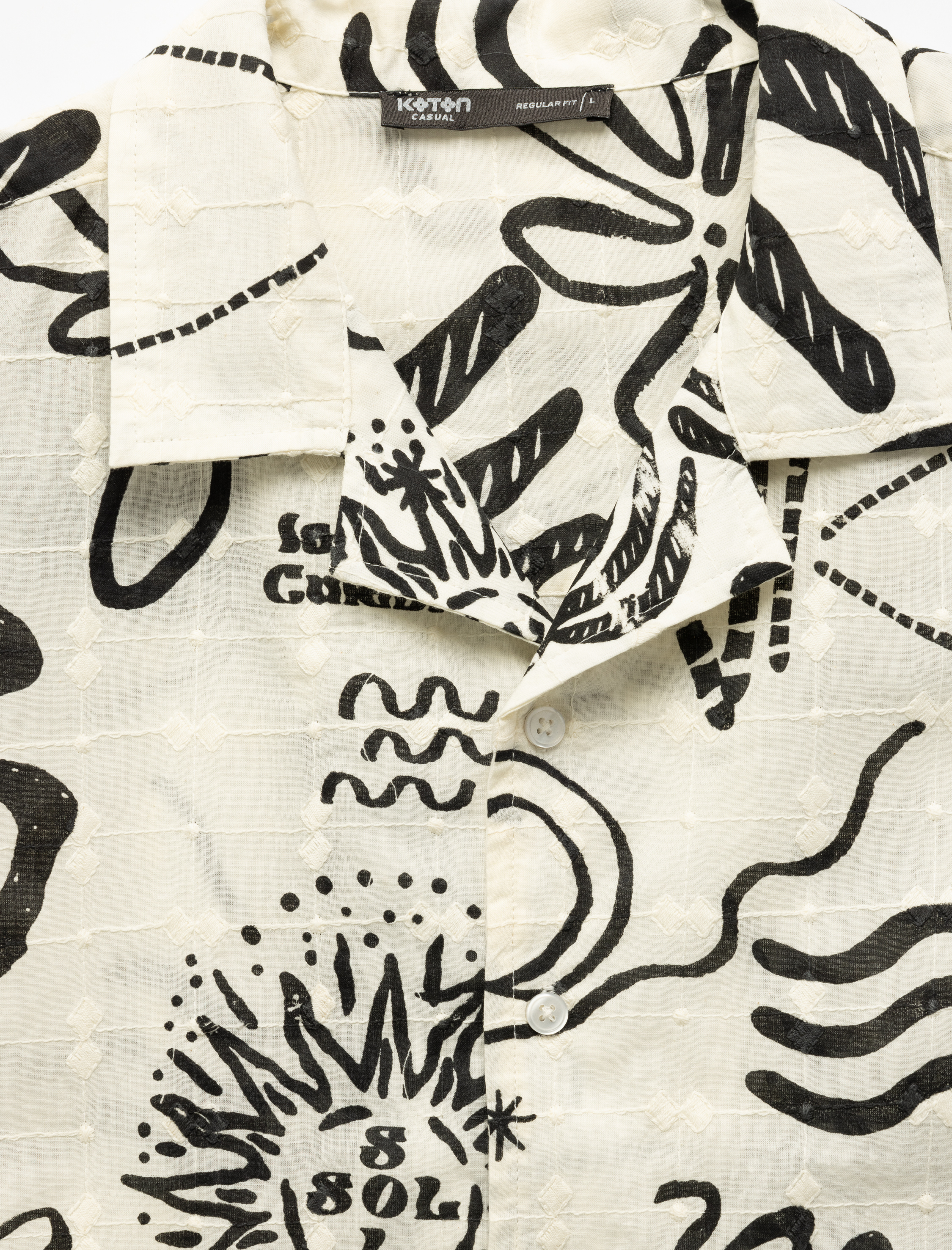 Kısa Kollu Pamuklu Nakışlı Desenli Gömlek