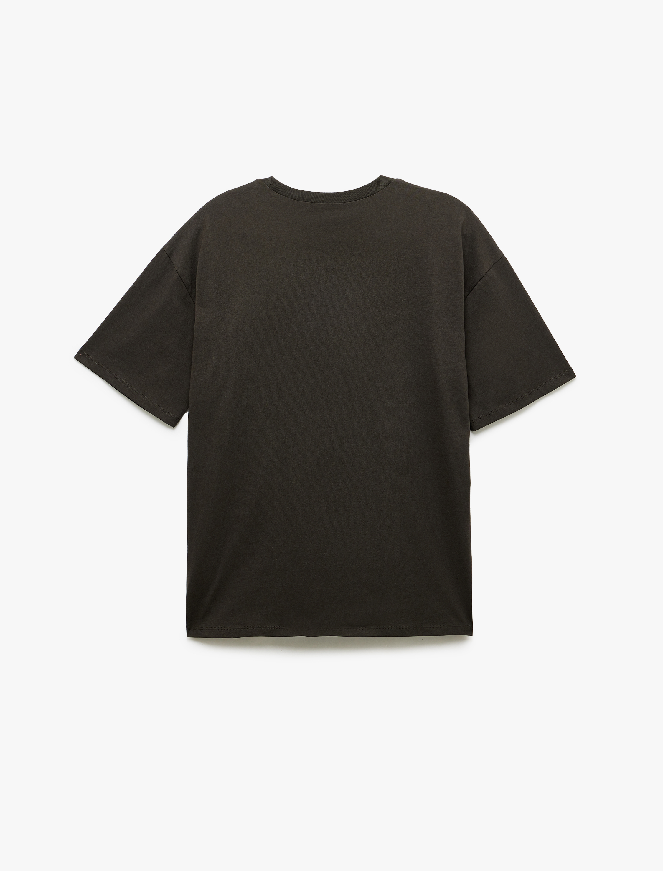   Baskılı Bisiklet Yaka Kısa Kollu Oversize Tişört