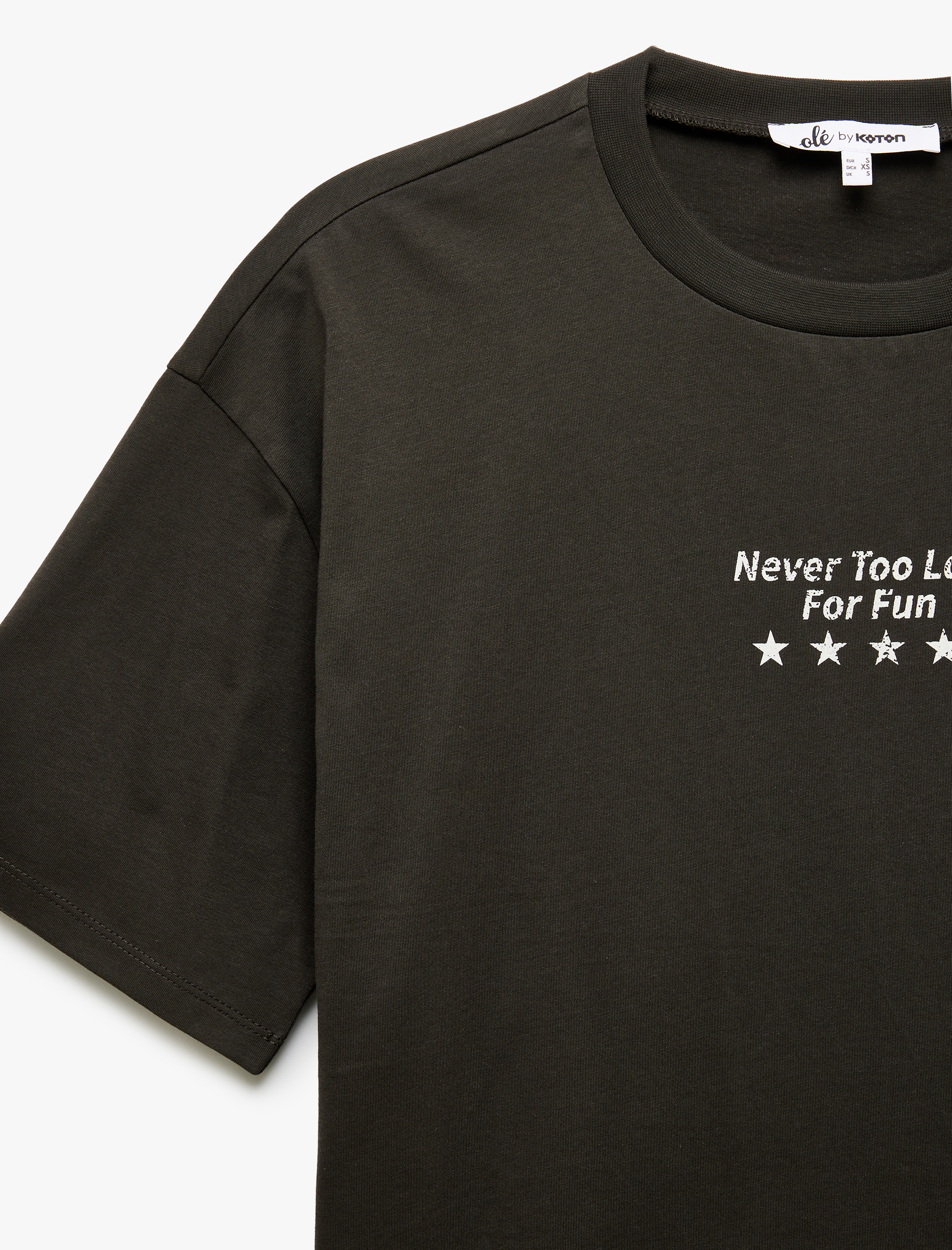   Arkası Baskılı Yıkamalı Bisiklet Yaka Kısa Kollu Oversize Tişört