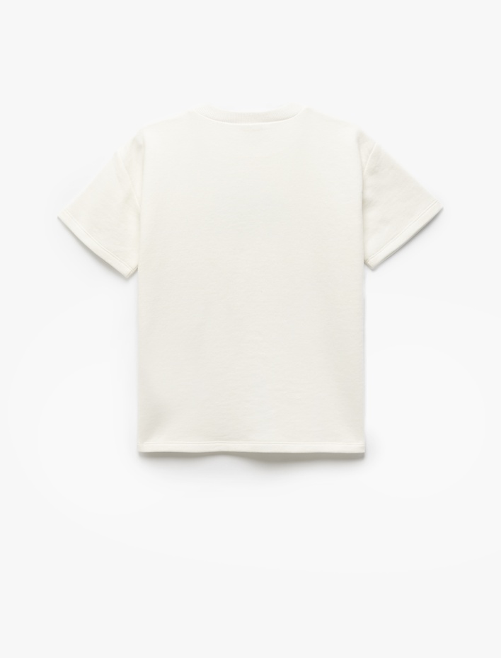 Erkek Çocuk Oversize Baskılı Bisiklet Yaka Kısa Kollu Tişört