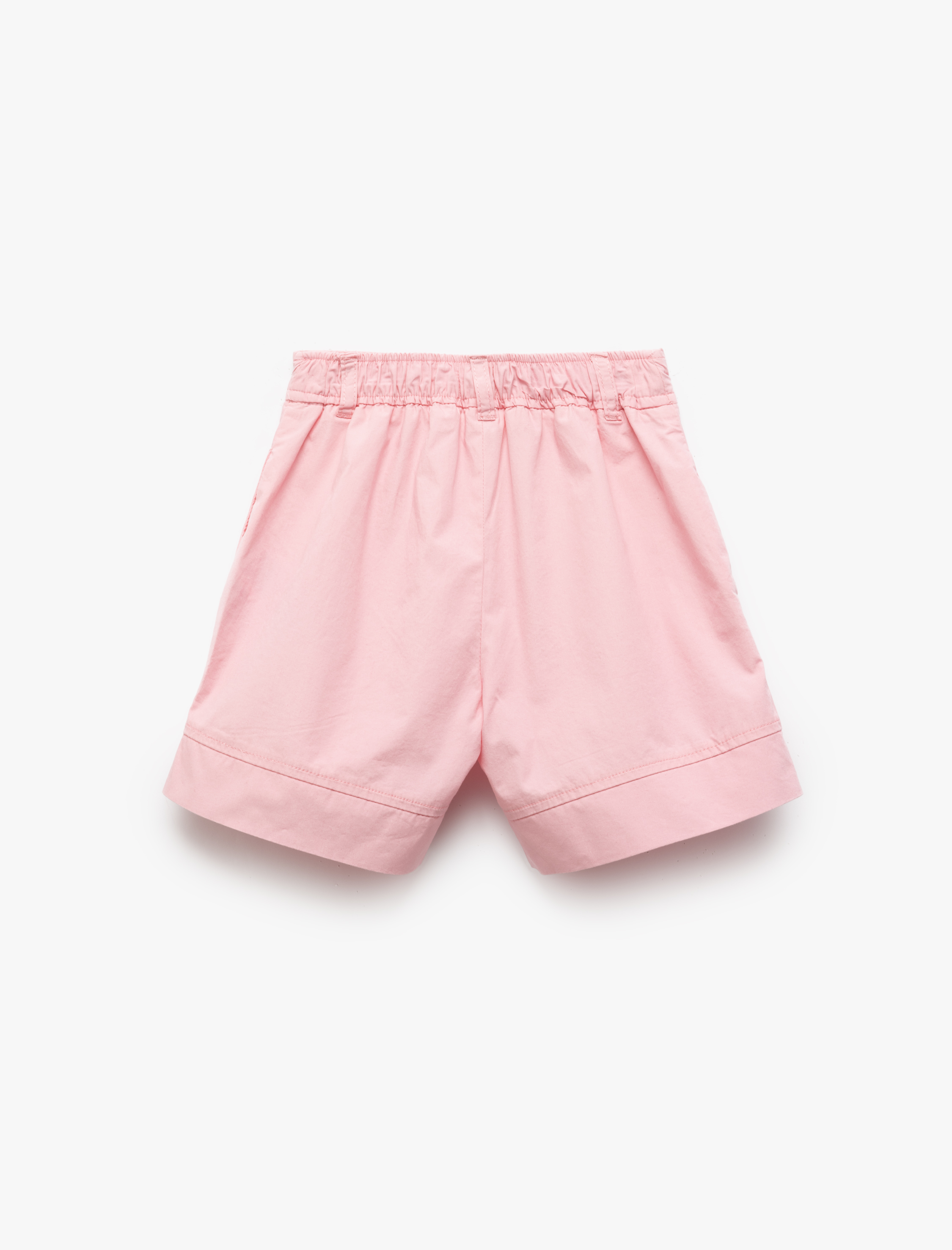  Kız Çocuk Pamuklu Cep Detaylı Düğmeli Basic Şort