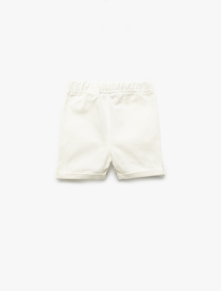 Erkek Bebek Pamuklu Cep Detaylı Beli Lastikli Basic Şort