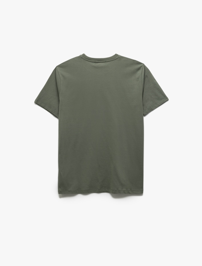  Pamuklu Kısa Kollu Bisiklet Yaka Basic Erkek Slim Fit Tişört