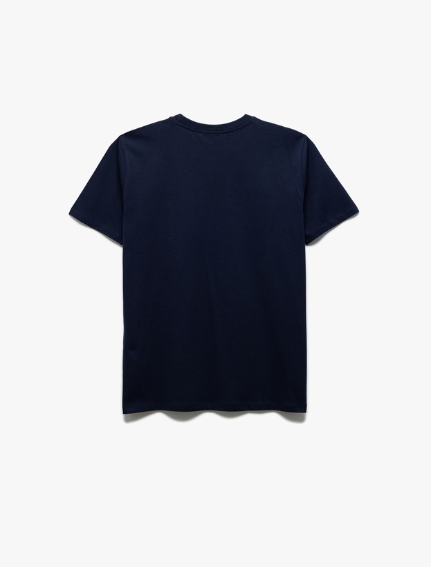 Pamuklu Kısa Kollu Bisiklet Yaka Basic Erkek Slim Fit Tişört_1