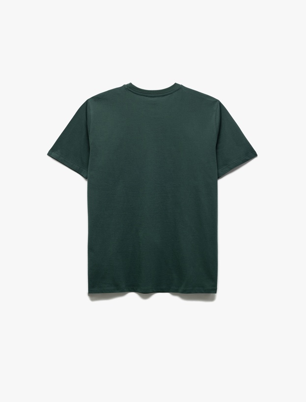 Pamuklu Kısa Kollu Bisiklet Yaka Basic Erkek Slim Fit Tişört_1