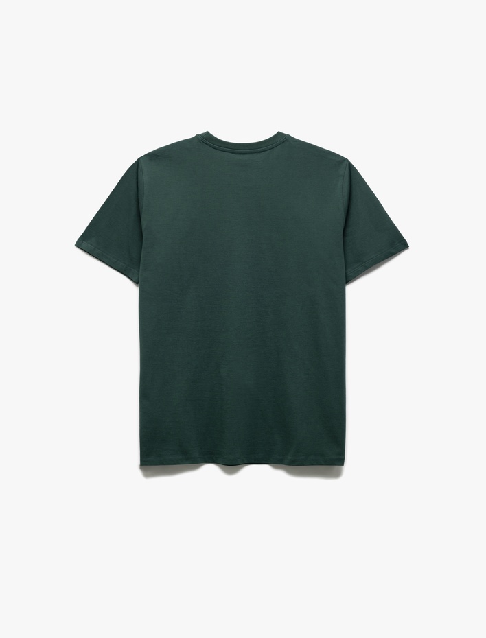  Pamuklu Kısa Kollu Bisiklet Yaka Basic Erkek Slim Fit Tişört