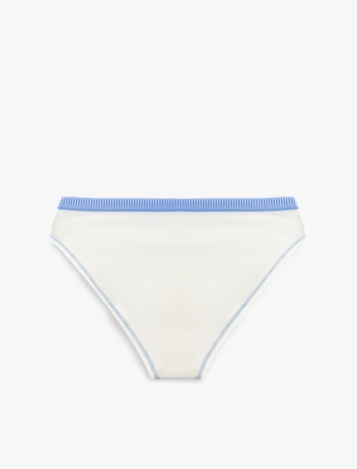  Dikiş Detaylı Baskılı Pamuklu Brief Kadın Külot