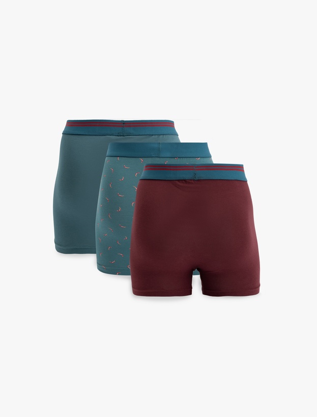 Pamuklu 3'lü Desenli Boxer Seti_1
