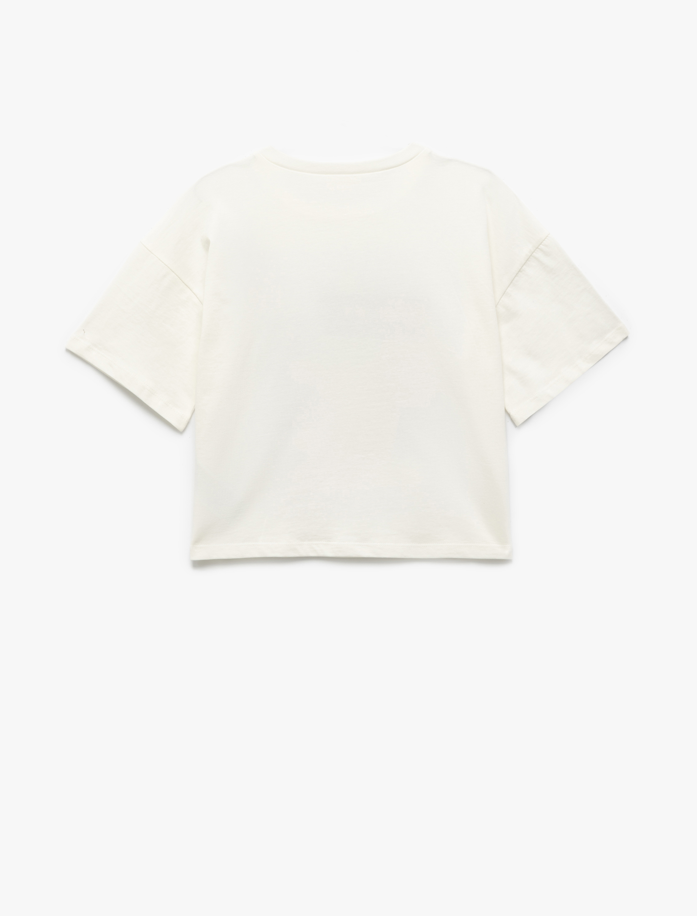  Kız Çocuk Pamuklu Ananas Baskılı Bisiklet Yaka Kısa Kollu Tişört