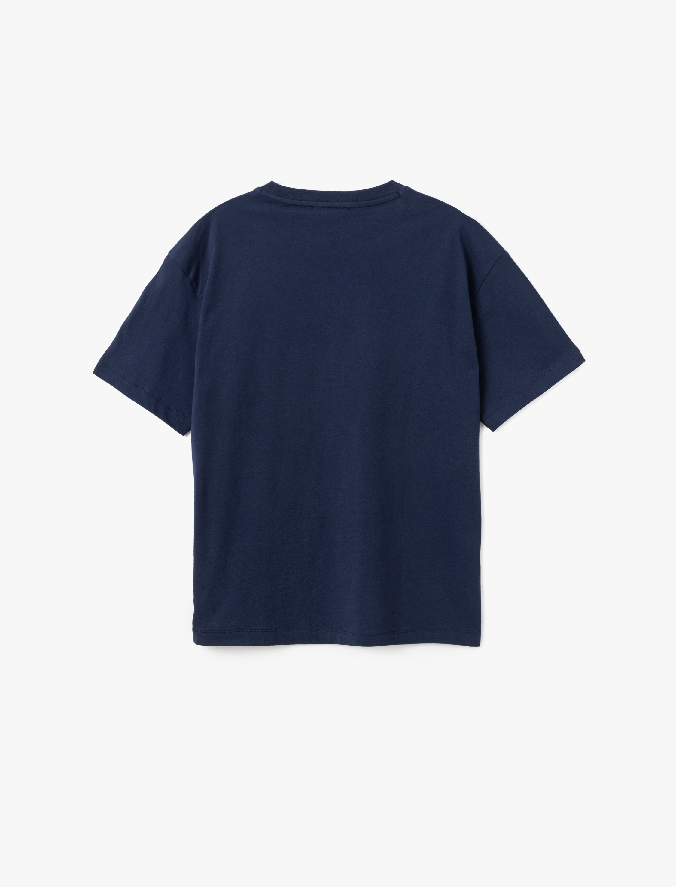   Kısa Kollu Pamuklu Bisiklet Yaka Basic Oversize Tişört