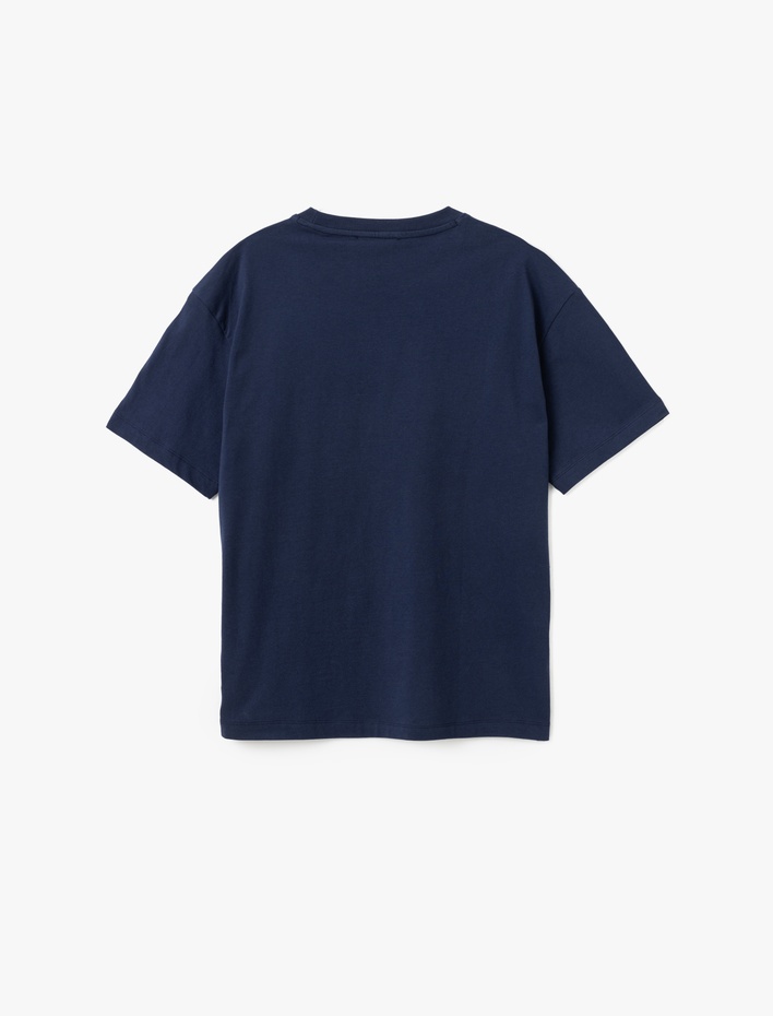  Kısa Kollu Pamuklu Bisiklet Yaka Basic Oversize Tişört