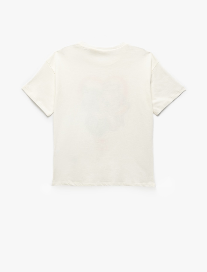 Kız Çocuk Lisanslı Kısa Kollu Bisiklet Yaka Pamuklu Stitch Tişört