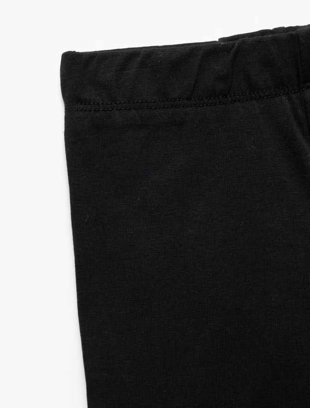 Pamuklu Beli Lastikli Basic Kısa Tayt_2