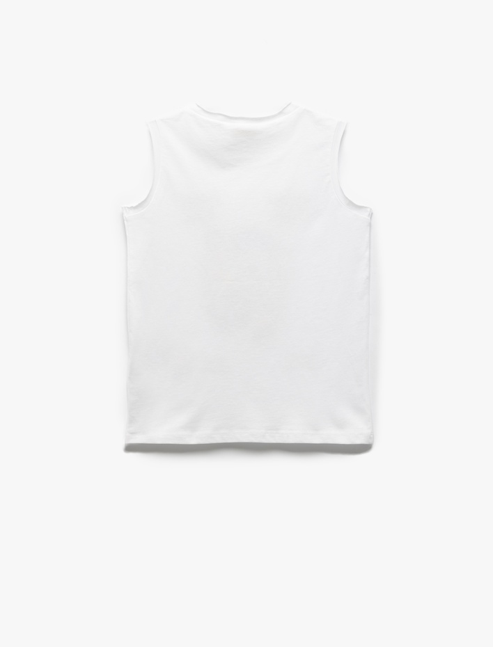 Erkek Çocuk Pamuklu Kuru Kafa Baskılı Bisiklet Yaka Atlet