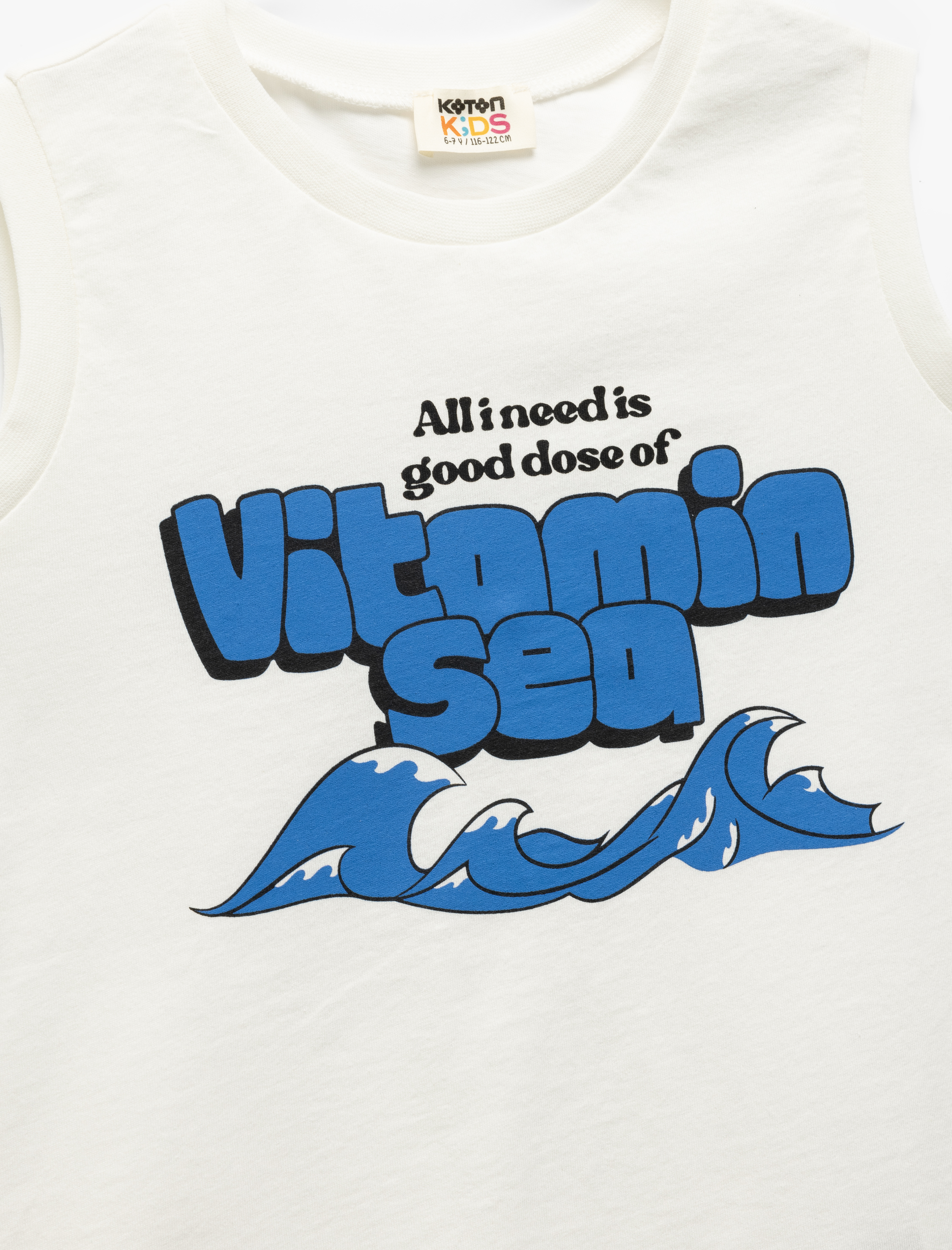  Erkek Çocuk Pamuklu Baskı Detaylı Bisiklet Yaka Atlet