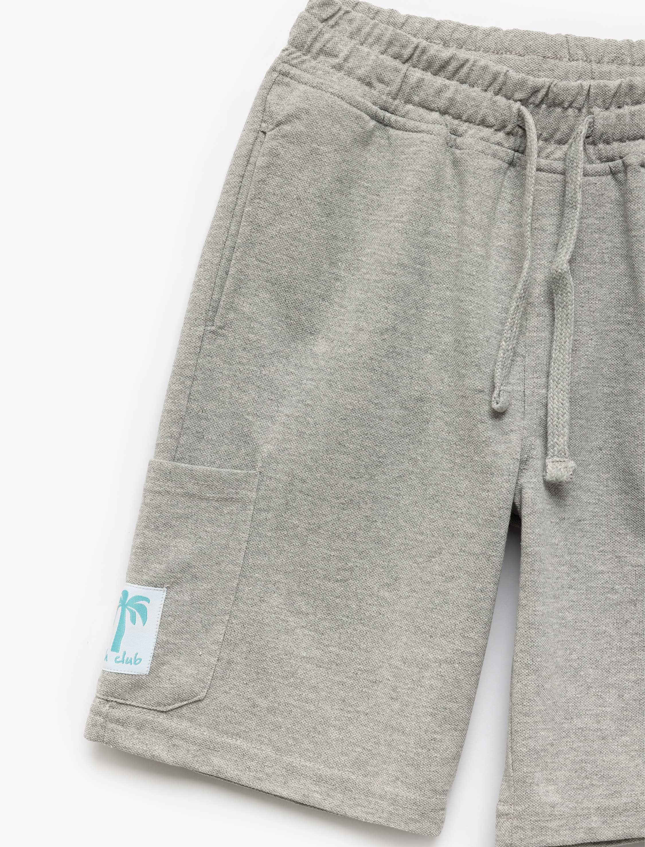  Erkek Çocuk Pamuklu Aplikeli Cep Detaylı Beli Bağlamalı Şort