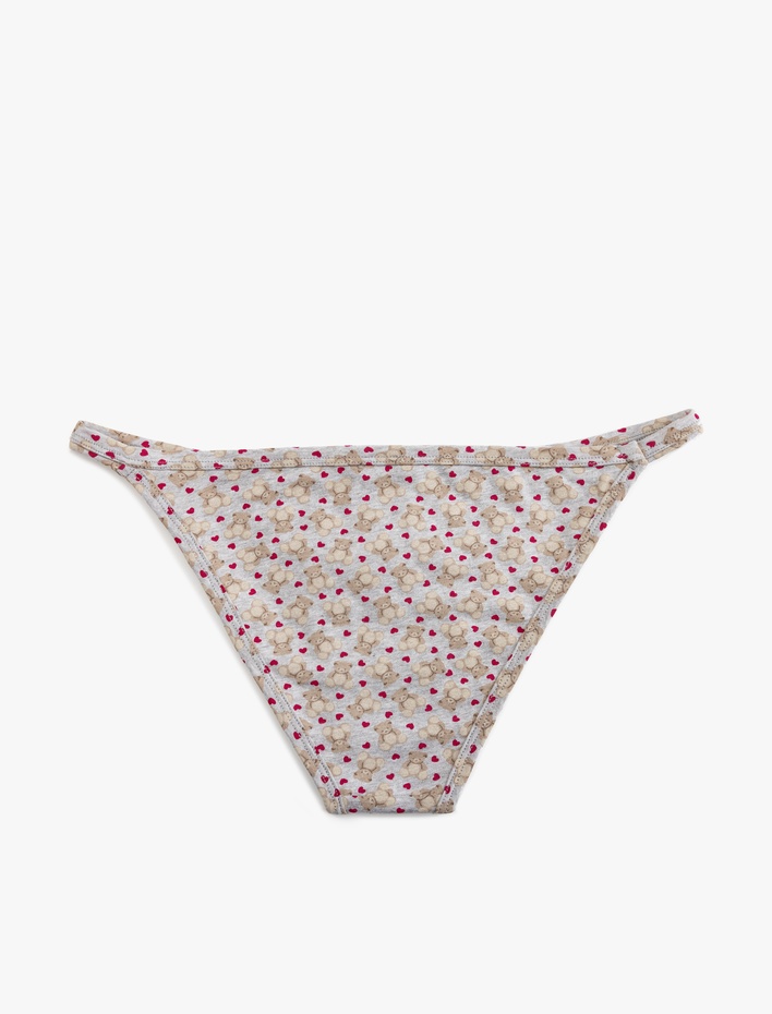  Pamuklu Biyeli Rahat Kalıp Çiçekli Kadın Külot