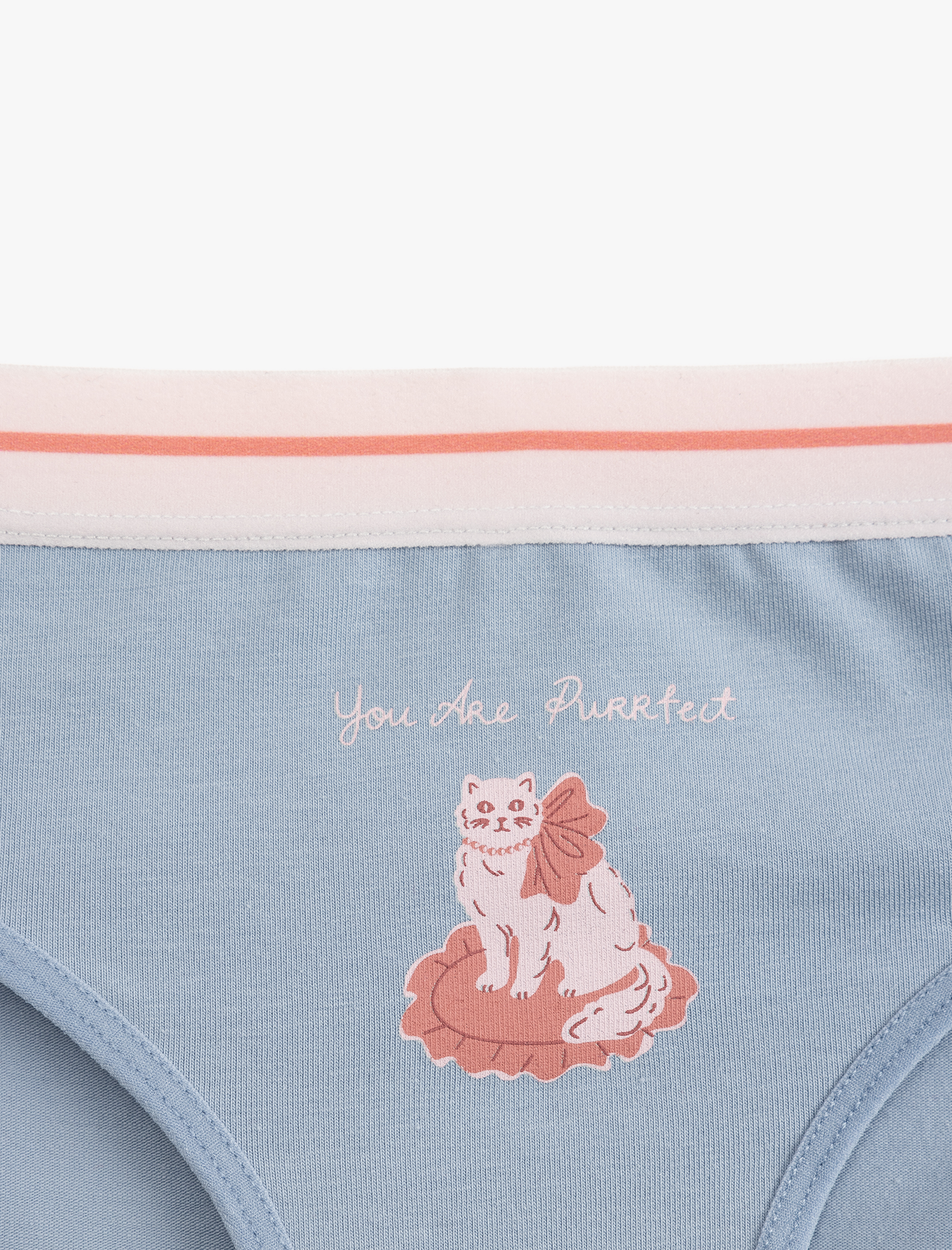   Pamuklu Kedi Baskılı Brief Kadın Külot