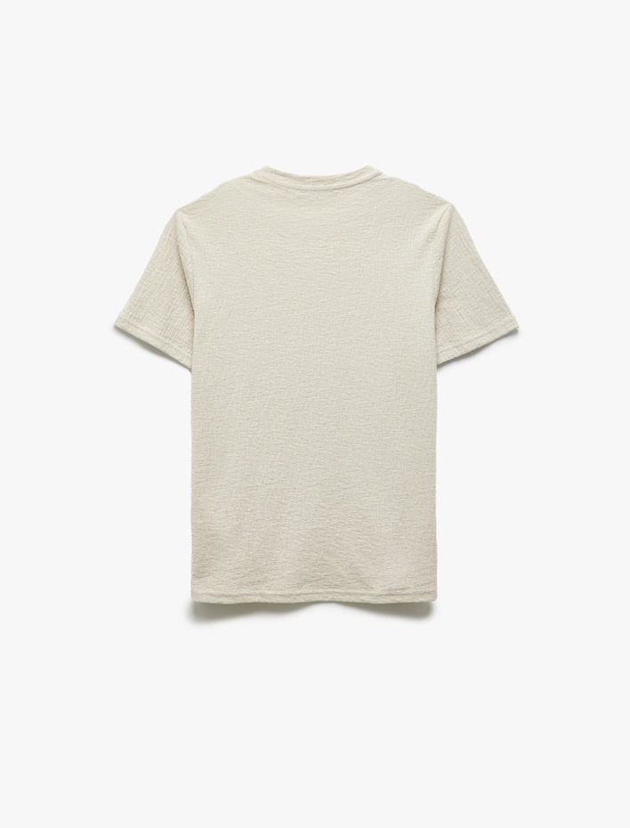  Bisiklet Yaka Pamuk Karışımlı Dar Kalıp Kısa Kollu Tişört