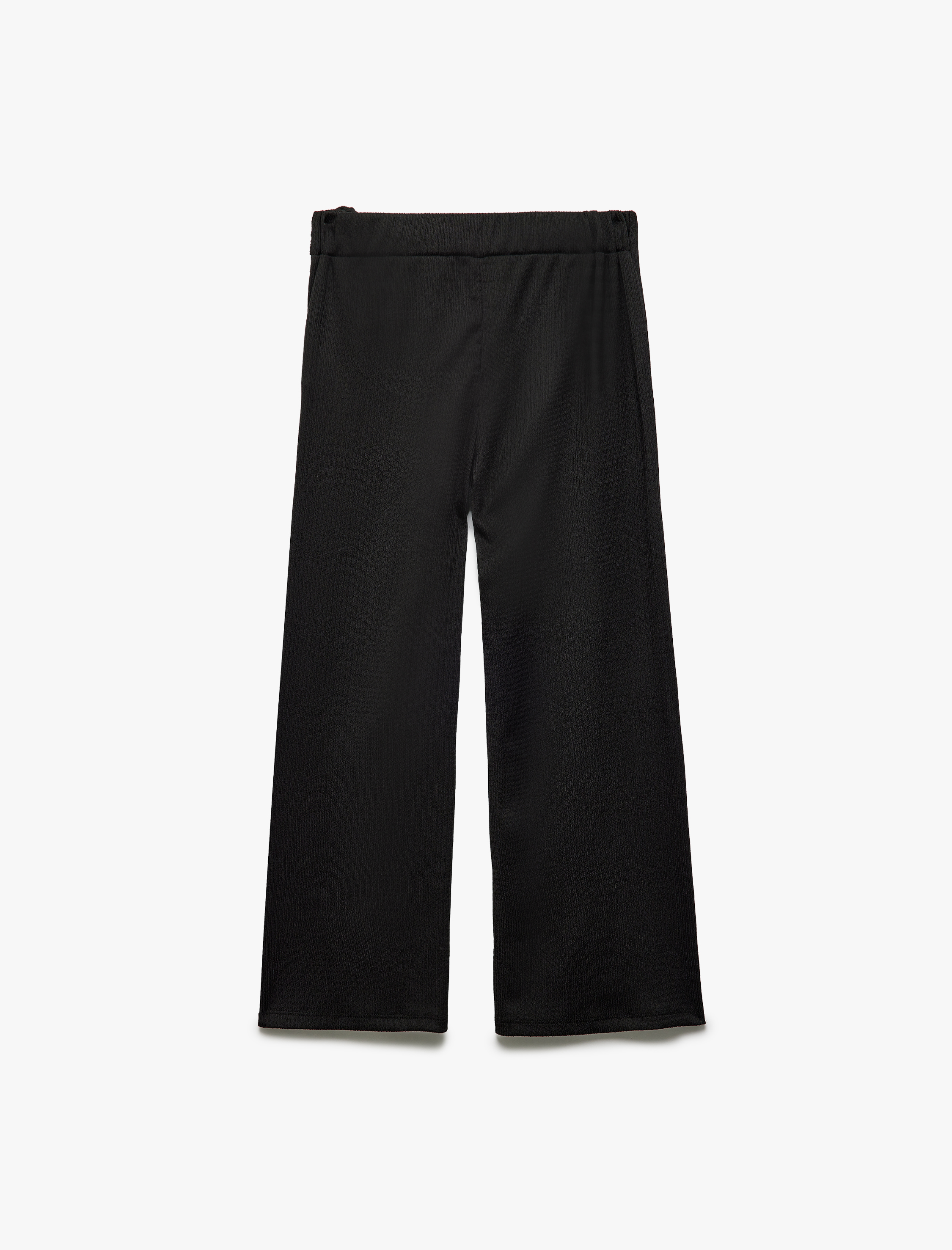  Kız Çocuk Bağlama Detaylı Basic Bol Paça Pantolon