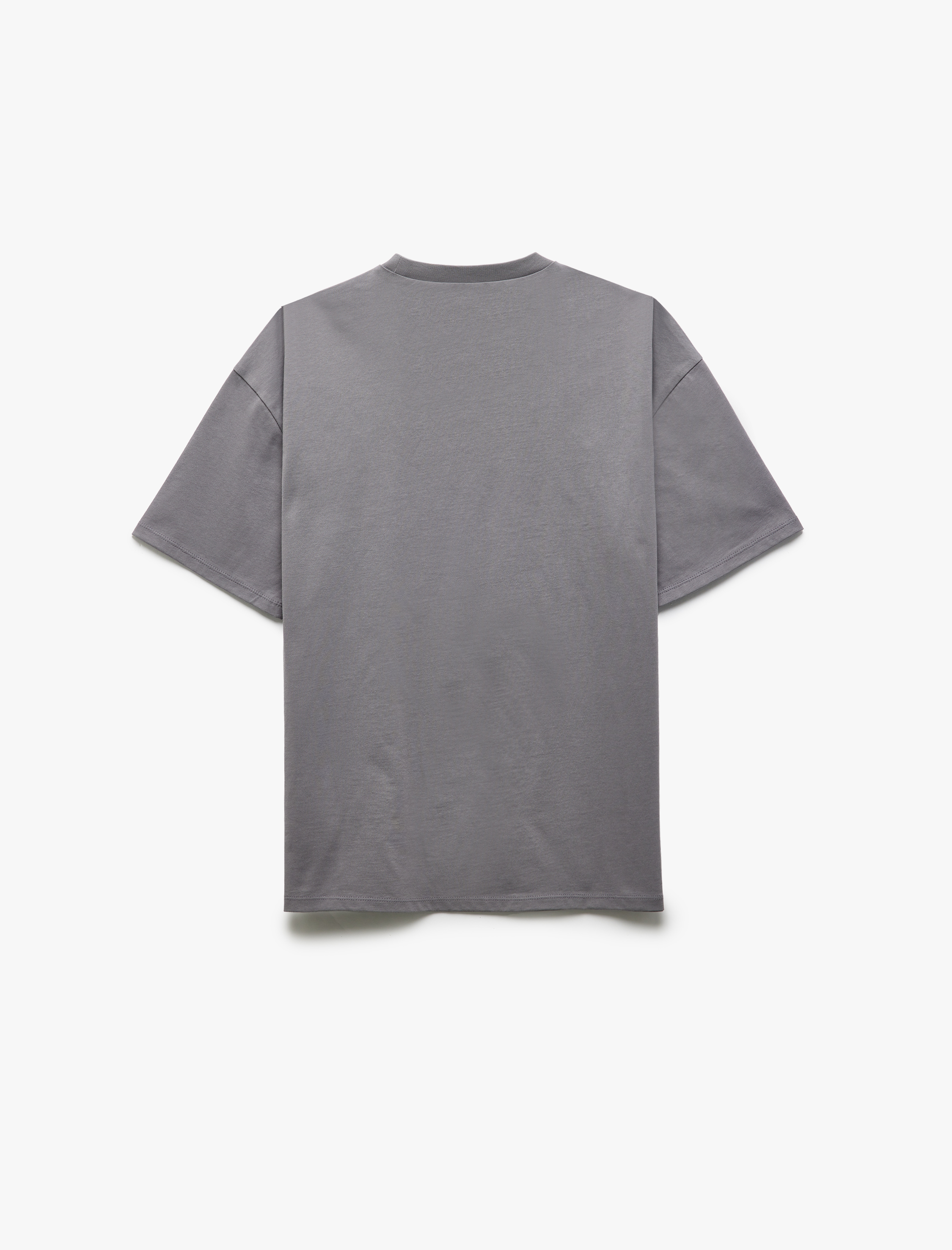   Baskılı Kısa Kollu Bisiklet Yaka Pamuklu Oversize Tişört